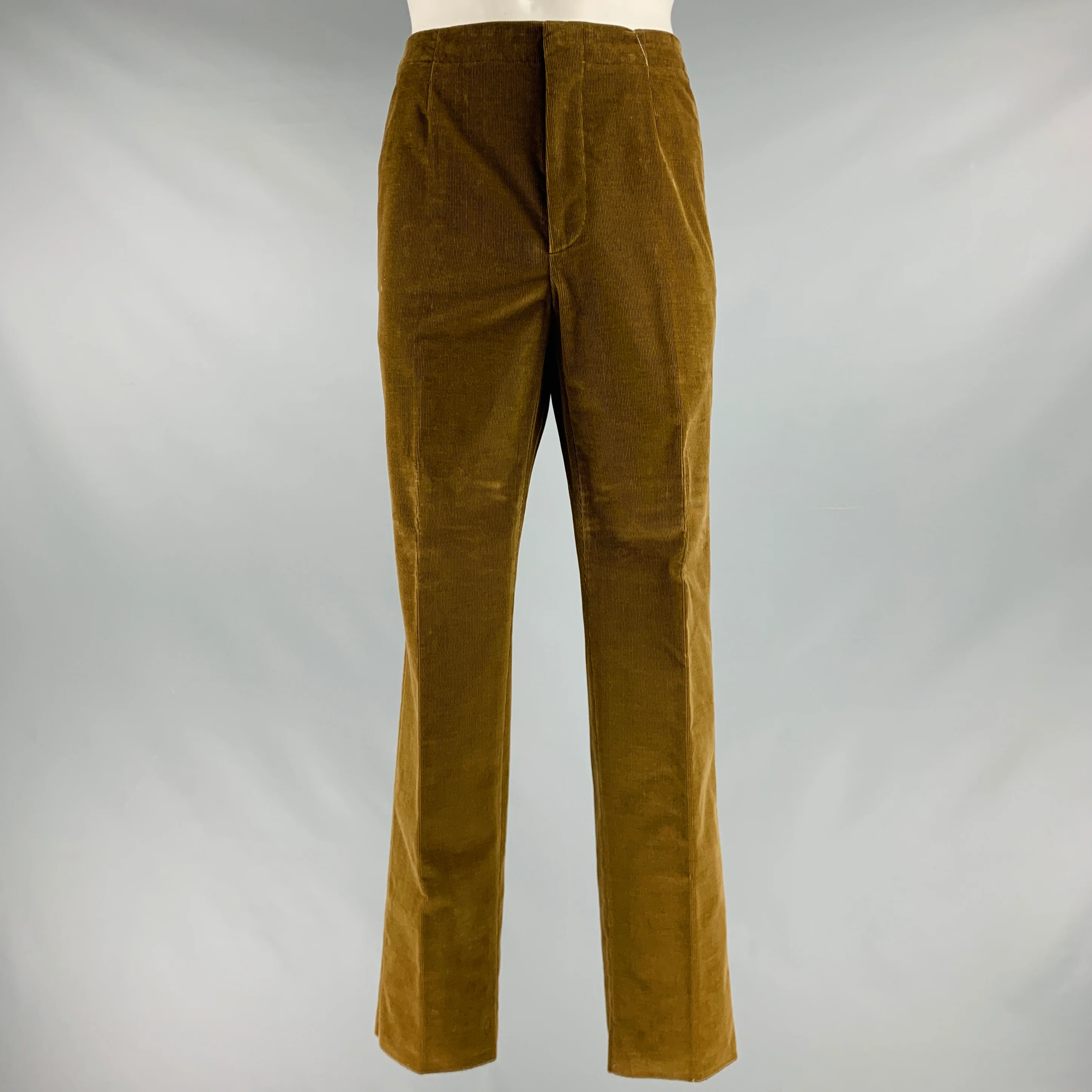 MAISON MARGIELA Size 38 Brown Corduroy Cotton Flat Front Casual Pants