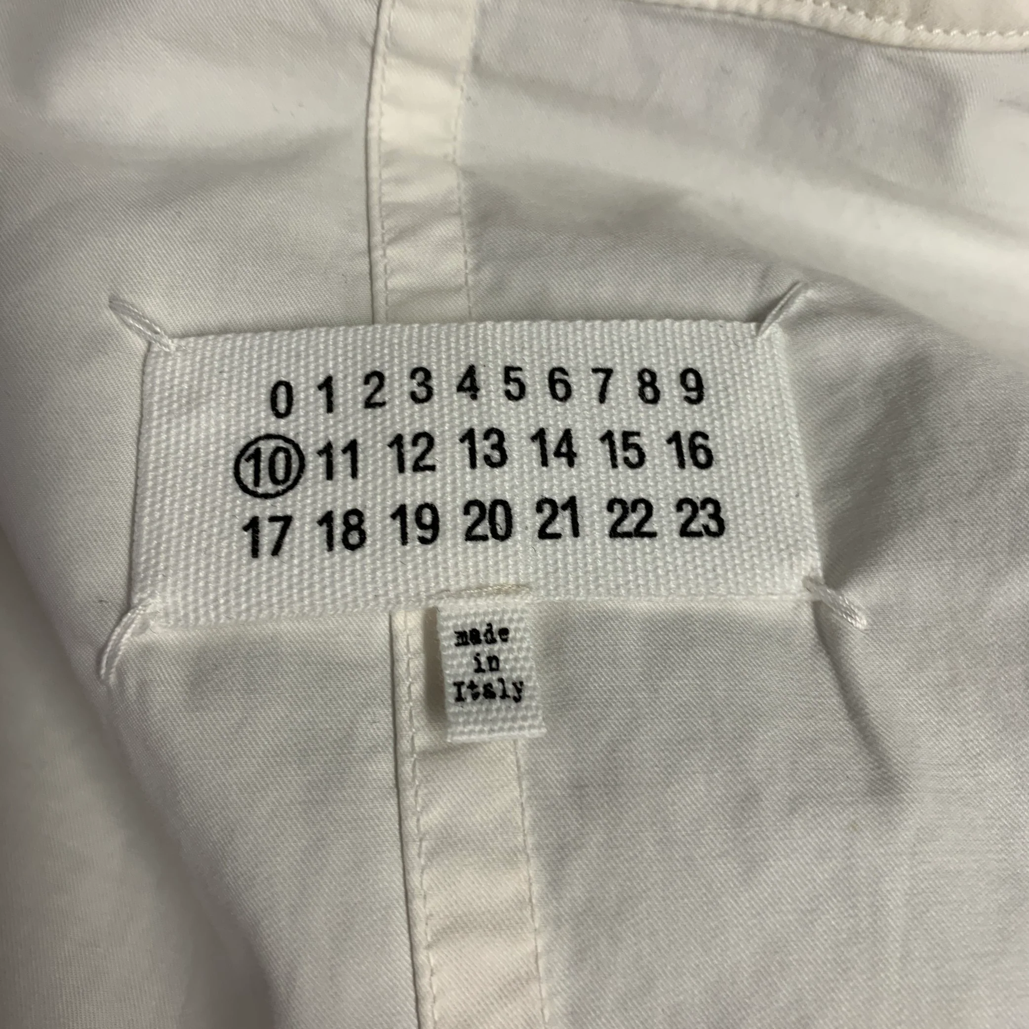MAISON MARGIELA Size 40 White Cotton Notch Lapel Sport Coat - Image 9