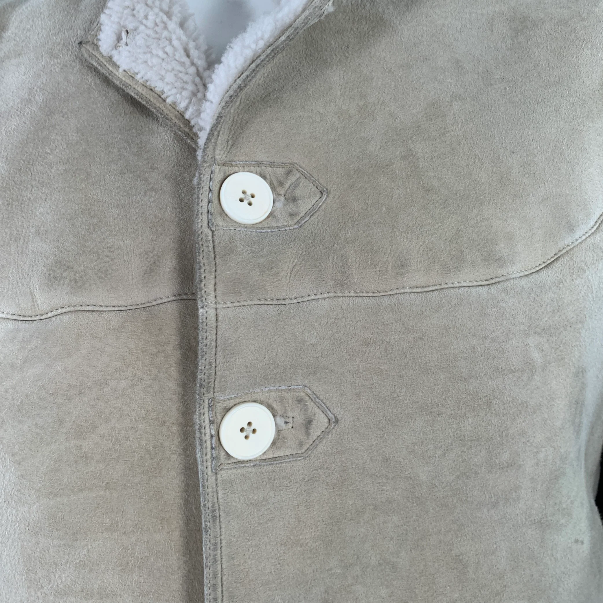 MAISON MARGIELA Size 42 Grey Stone Mixed Fabrics Wool Suede Collarless Jacket - Image 8
