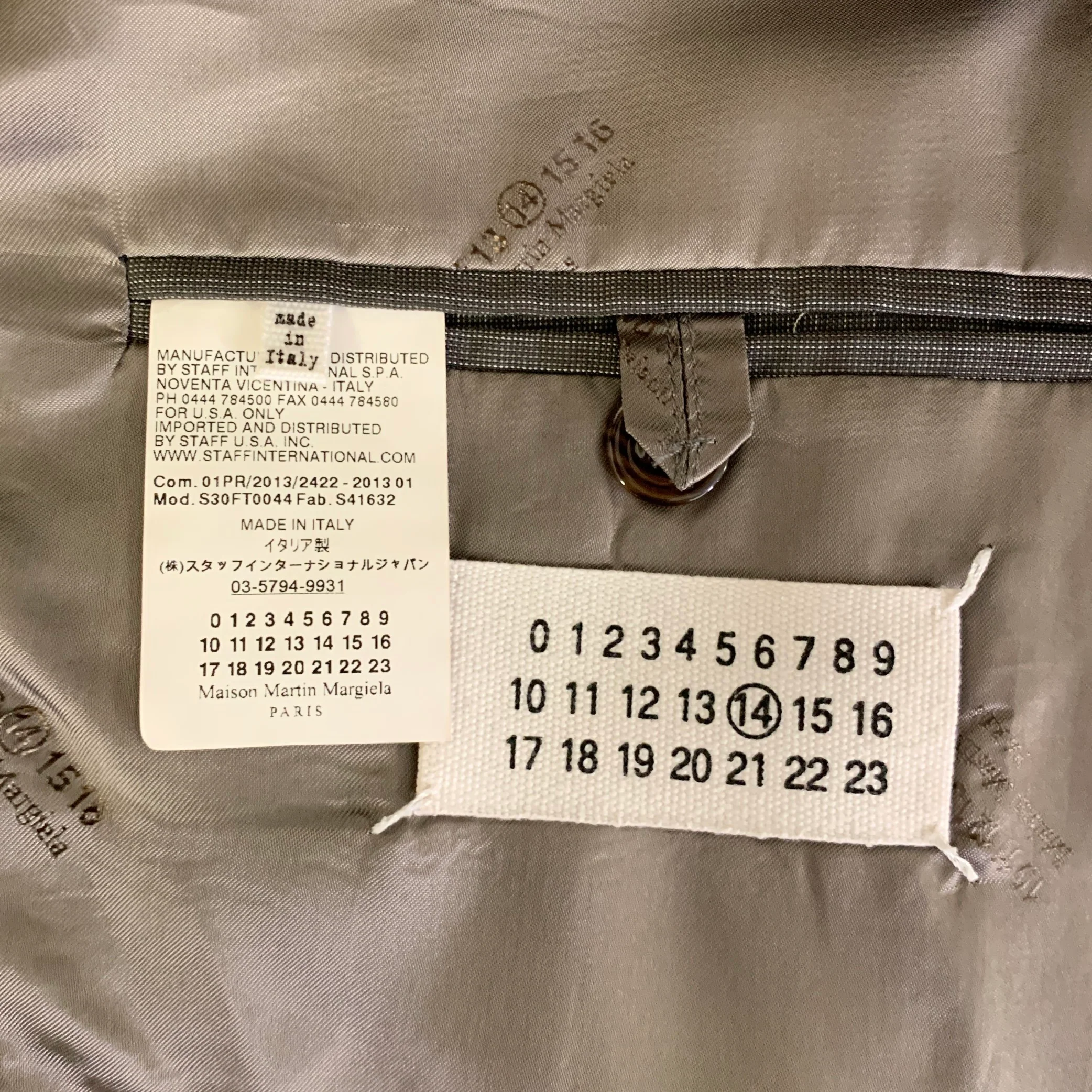 MAISON MARGIELA Size 42 Grey White Pinstripe Wool Notch Lapel Sport Coat - Image 5