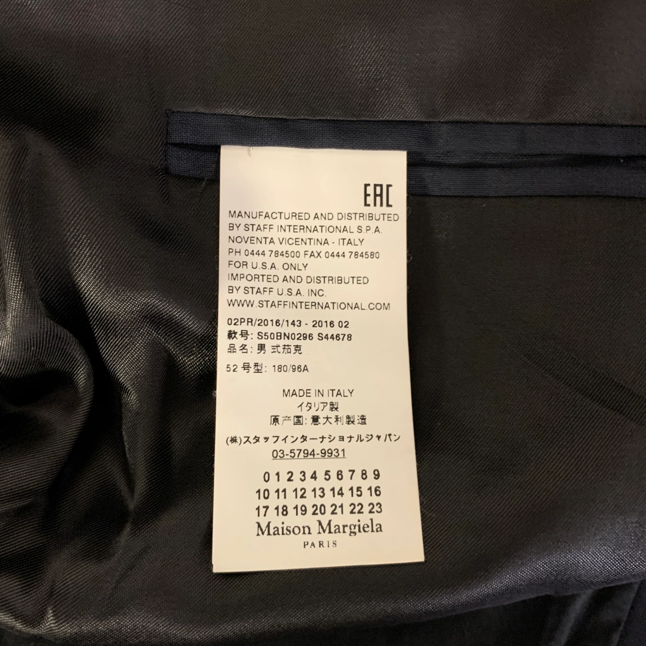 MAISON MARGIELA Size 42 Navy Wool Notch Lapel Sport Coat - Image 5
