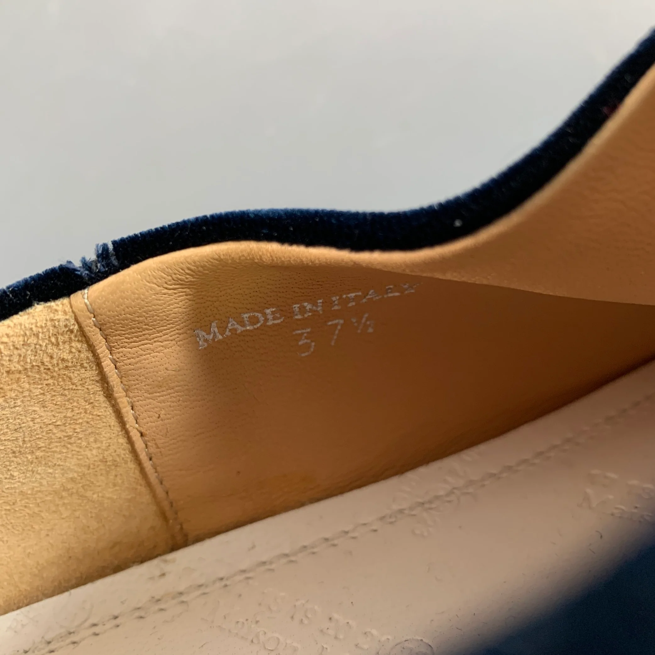 MAISON MARGIELA Size 7.5 Blue Velvet Tabi Flats - Image 8