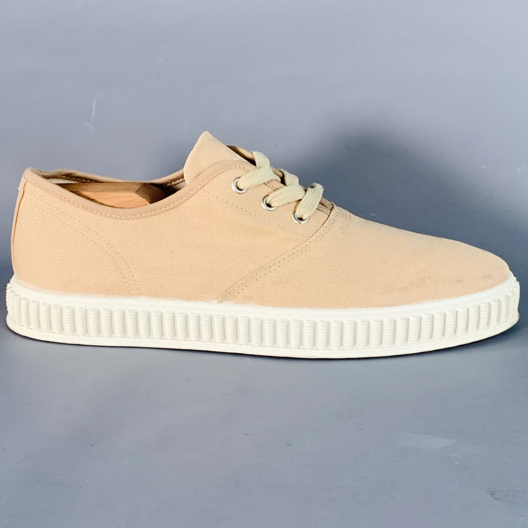 MAISON MARGIELA Size 7 Beige White Canvas Low Top Sneakers - Image 2