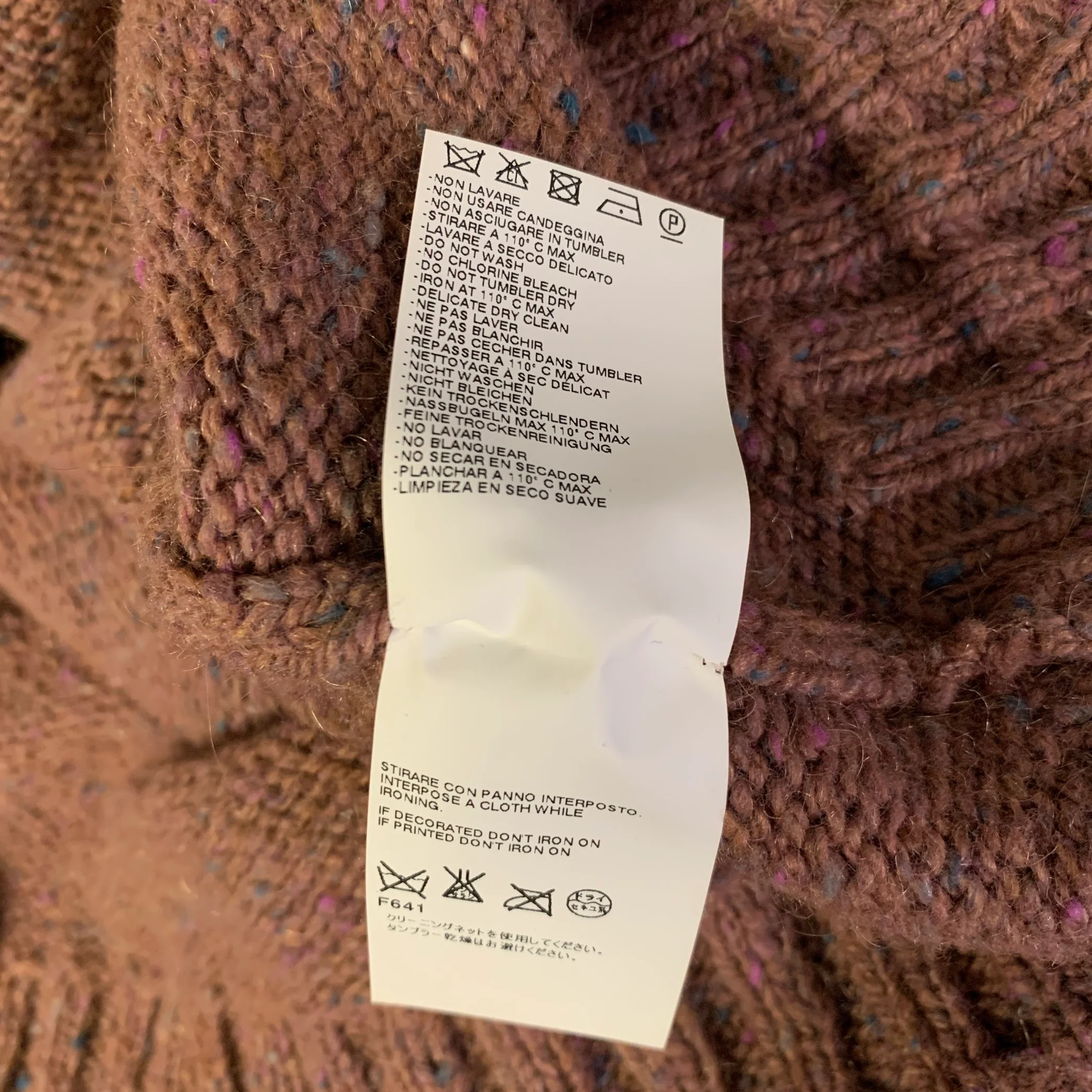 MAISON MARGIELA Size M Pink Mauve Wool Blend Turtleneck Pullover - Image 6