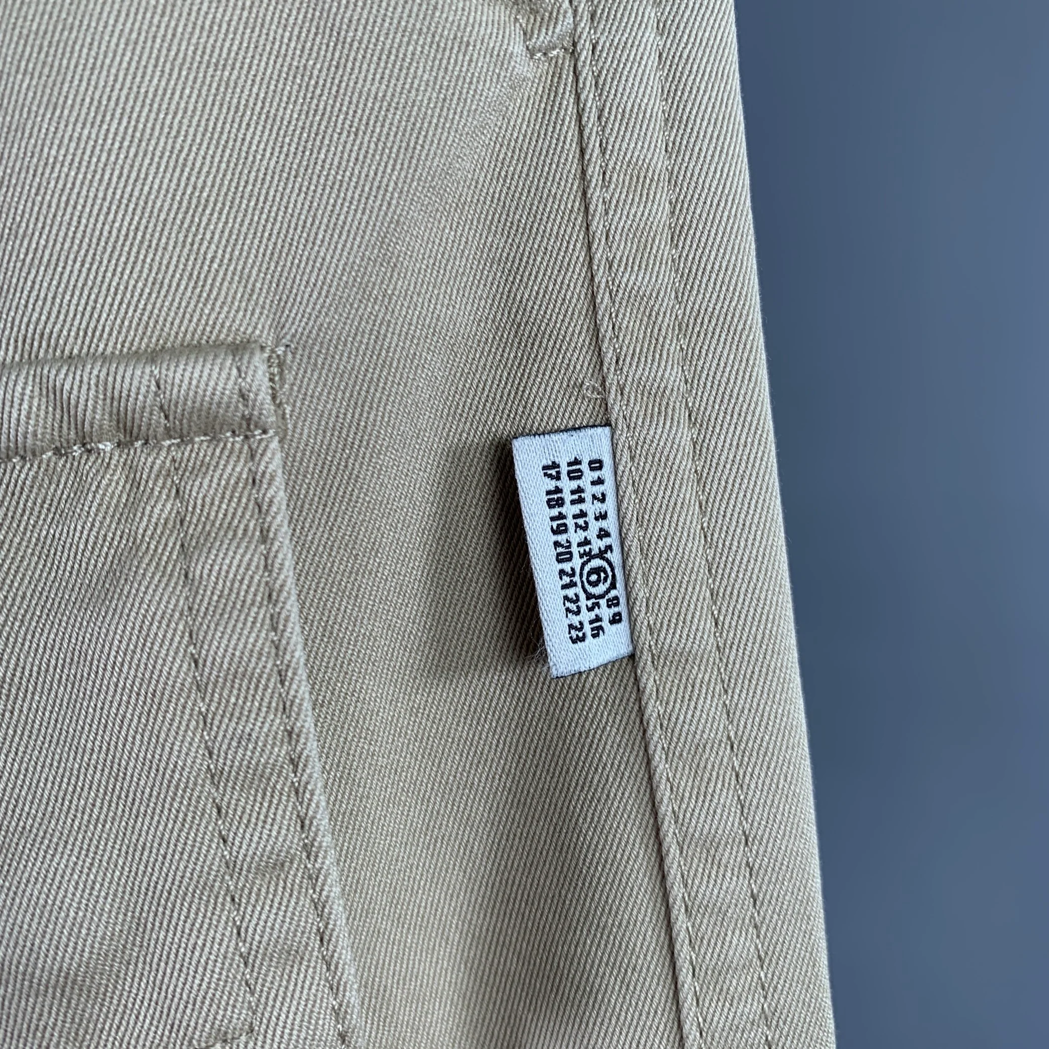 MAISON MARGIELA Size S Khaki Cotton Cargo Pockets Casual Pants - Image 3