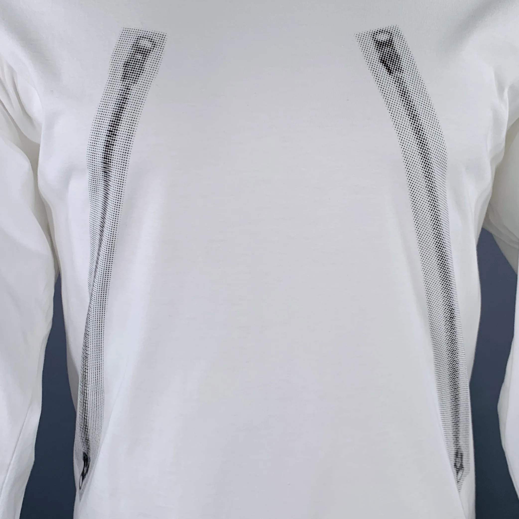 MAISON MARGIELA Size S White Black Graphic Cotton Long T-shirt - Image 2