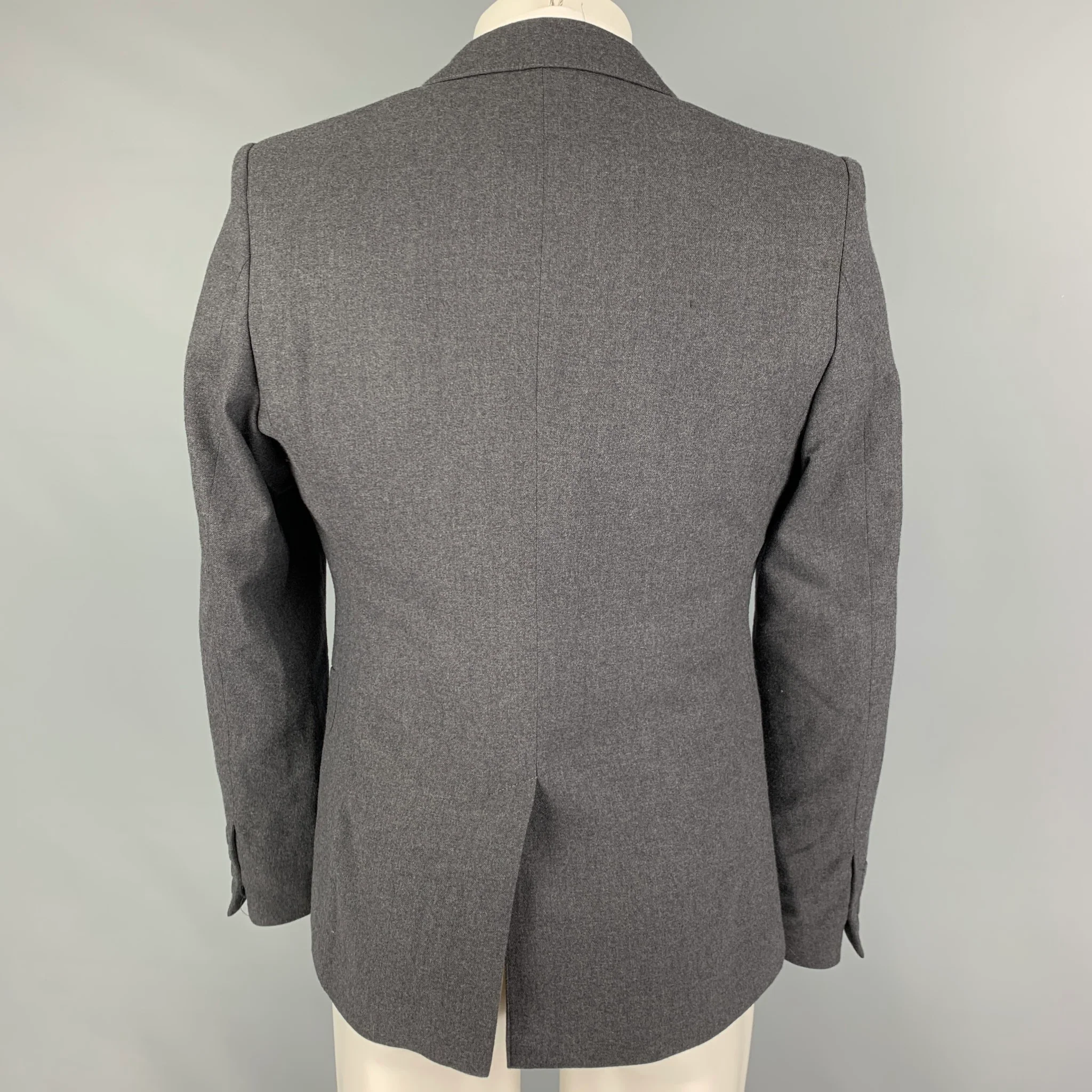 MAISON MARGIELA x H&M Size 38 Gray Wool Hook & Eye Closure Sport Coat - Image 3