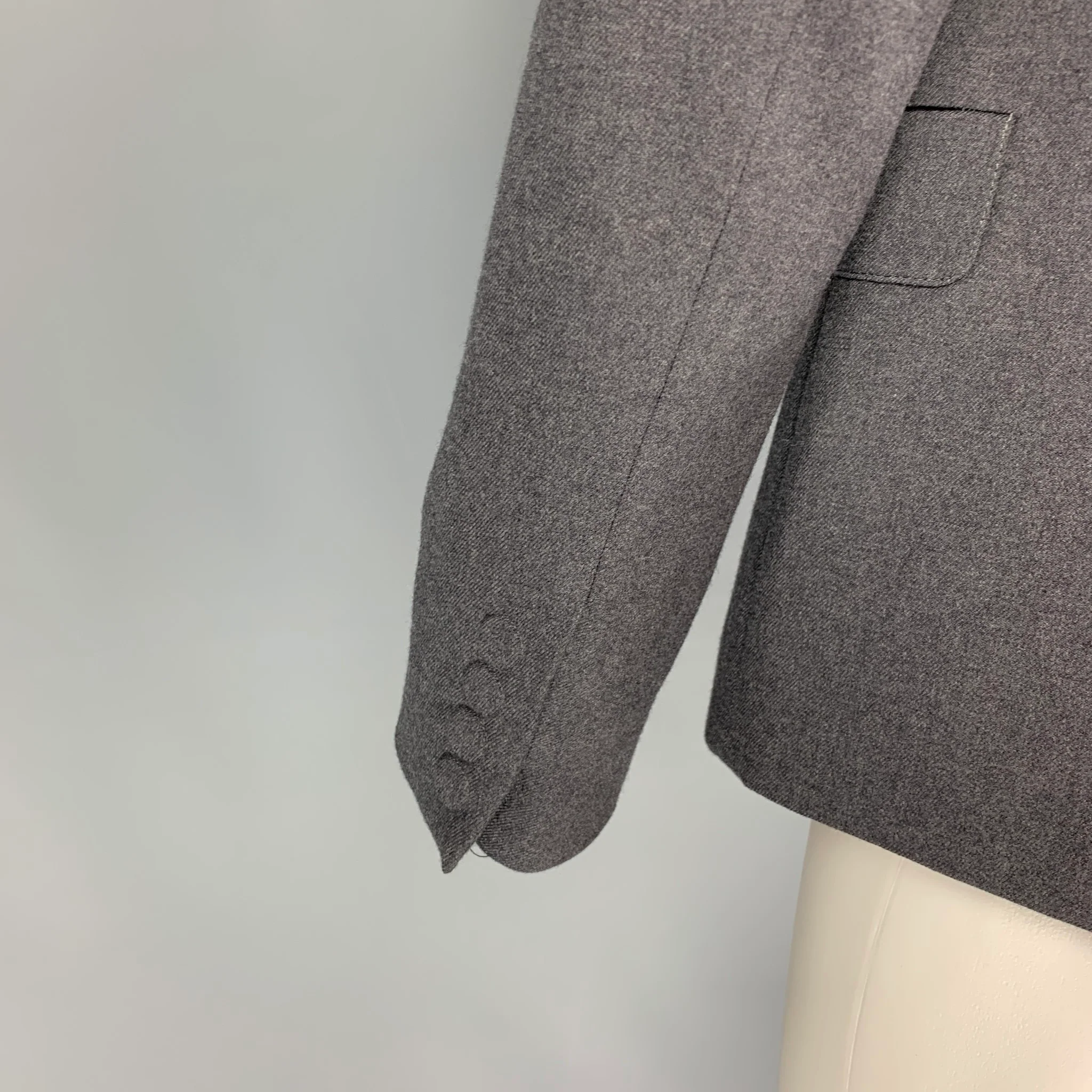 MAISON MARGIELA x H&M Size 38 Gray Wool Hook & Eye Closure Sport Coat - Image 4