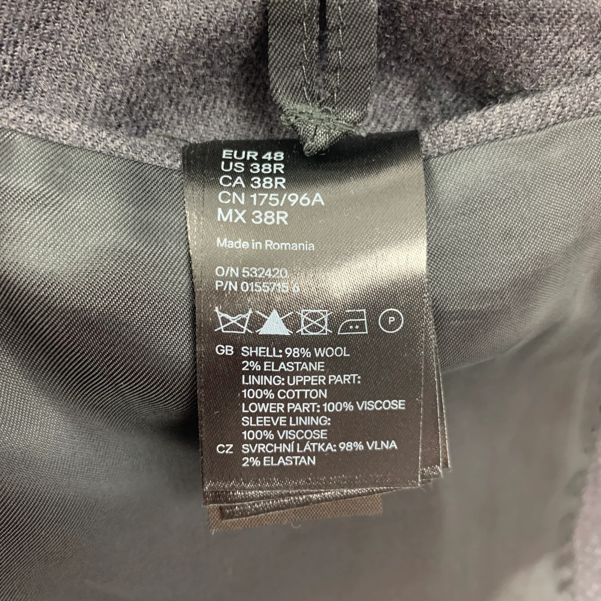 MAISON MARGIELA x H&M Size 38 Gray Wool Hook & Eye Closure Sport Coat - Image 5