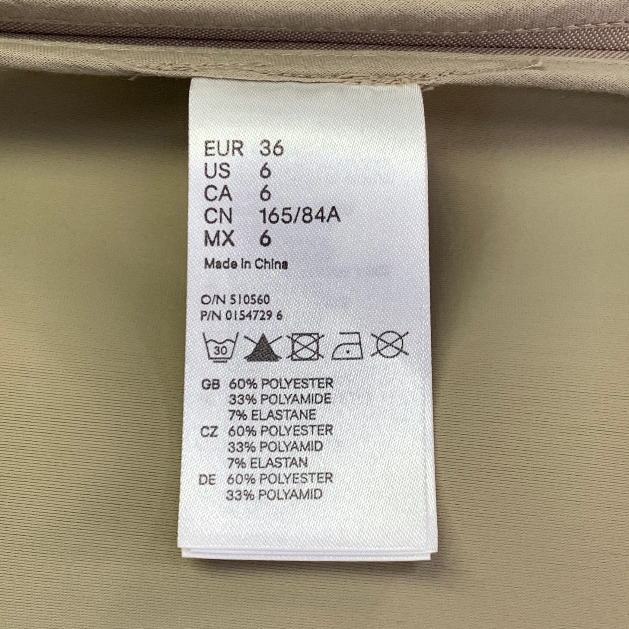 MAISON MARGIELA x H&M Size 6 Beige Polyester Blend Cutout Jacket Blazer - Image 7