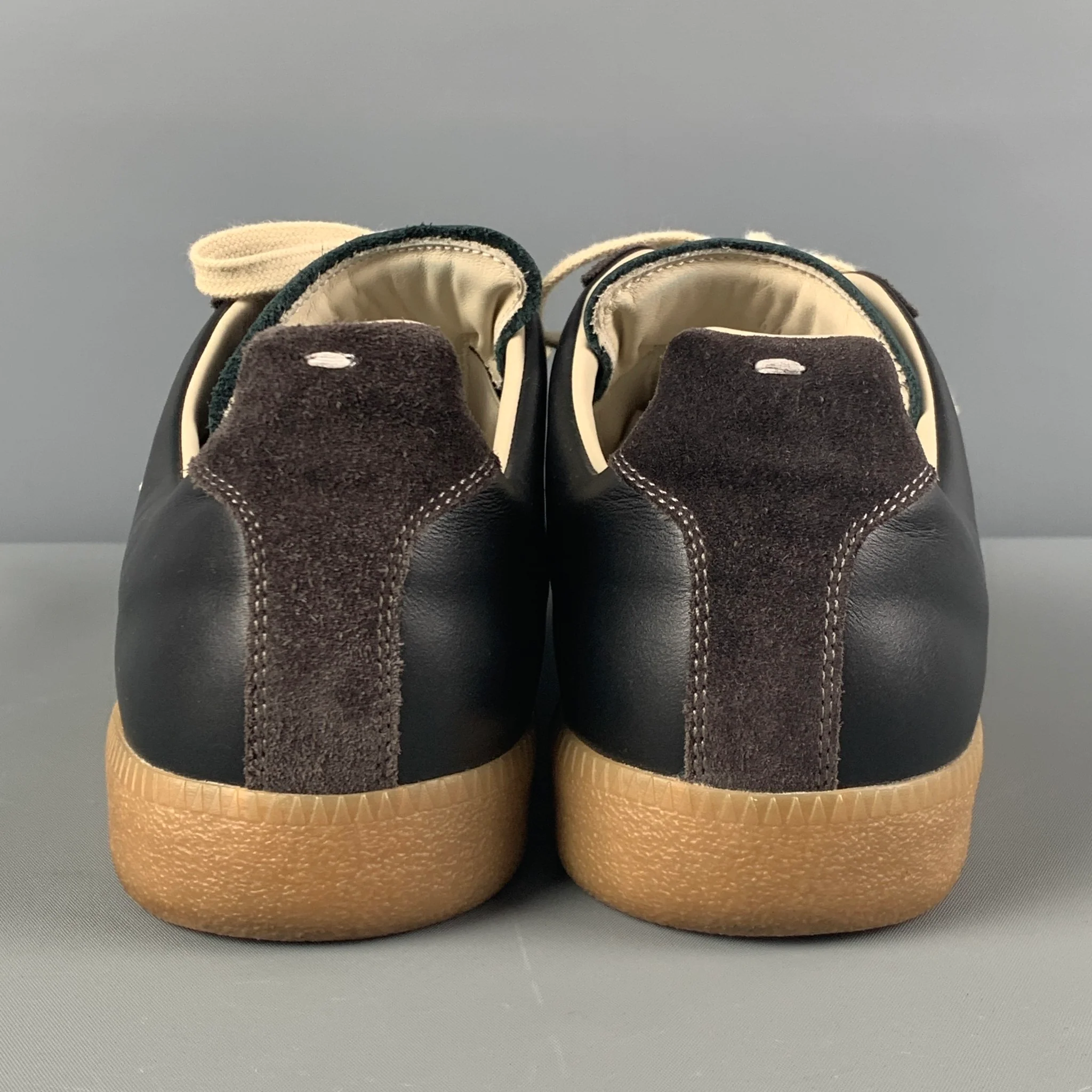 MAISON MARTIN MARGIELA Size 11 Black Brown Low Top Replica Sneakers - Image 5
