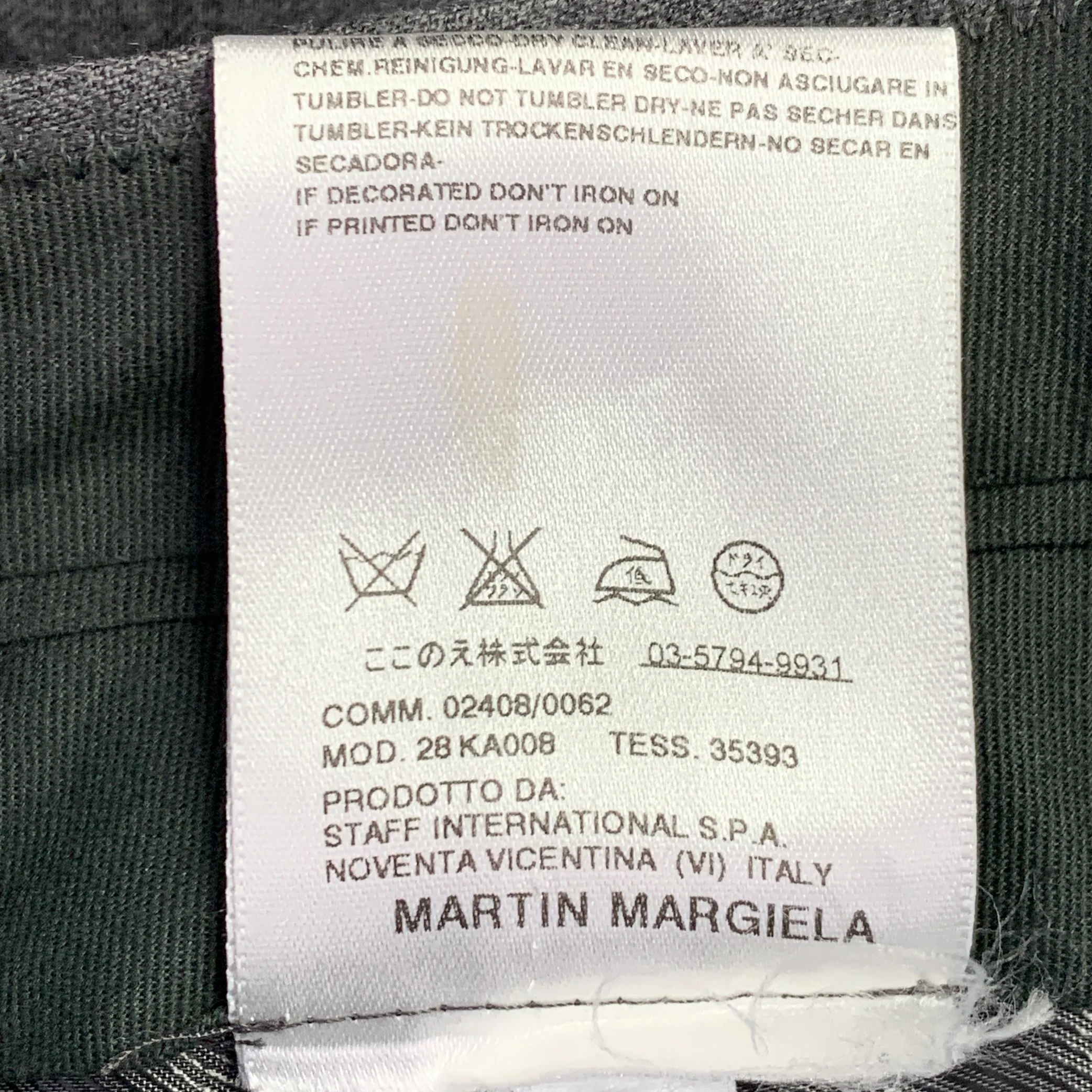 MAISON MARTIN MARGIELA Size 32 Grey Heather Wool Flat Front Dress Pants - Image 9