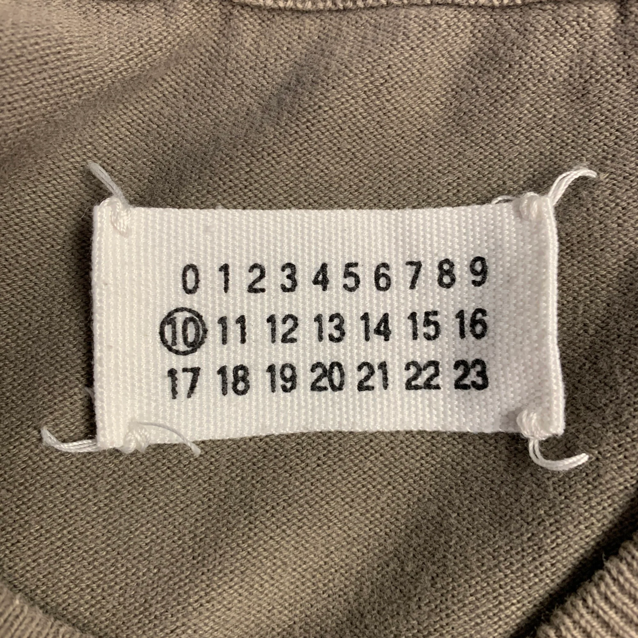 MAISON MARTIN MARGIELA Size L Khaki Jersey V-Neck Pullover - Image 8