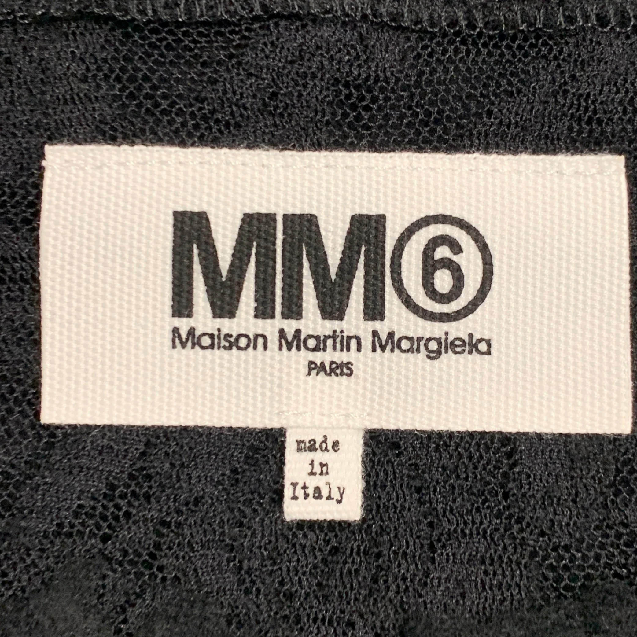 MAISON MARTIN MARGIELA Size M Black Polyamide Blend Lace Crew Neck T-Shirt Dress - Image 5