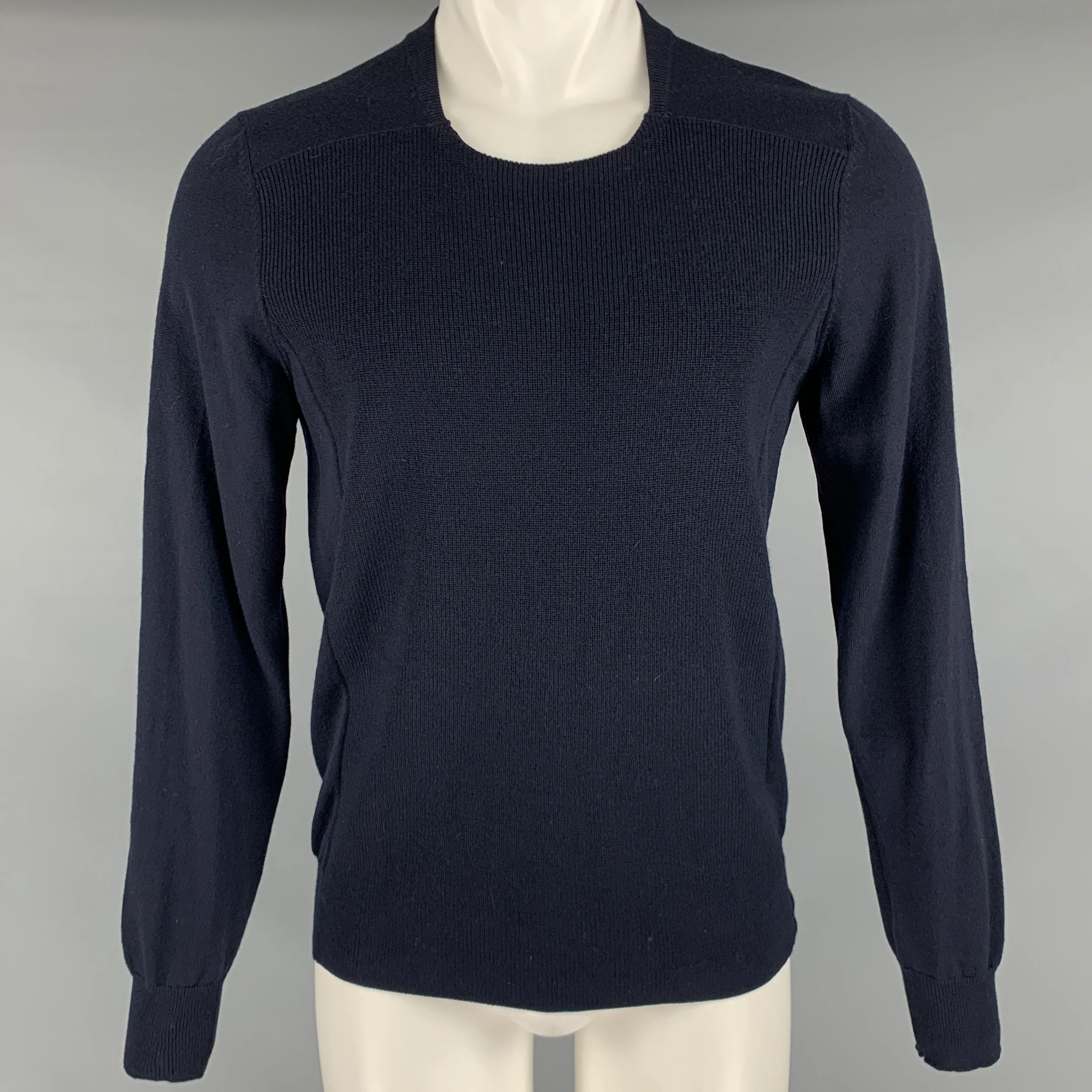 MAISON MARTIN MARGIELA Size M Navy Knit Wool Scoop Neck Pullover