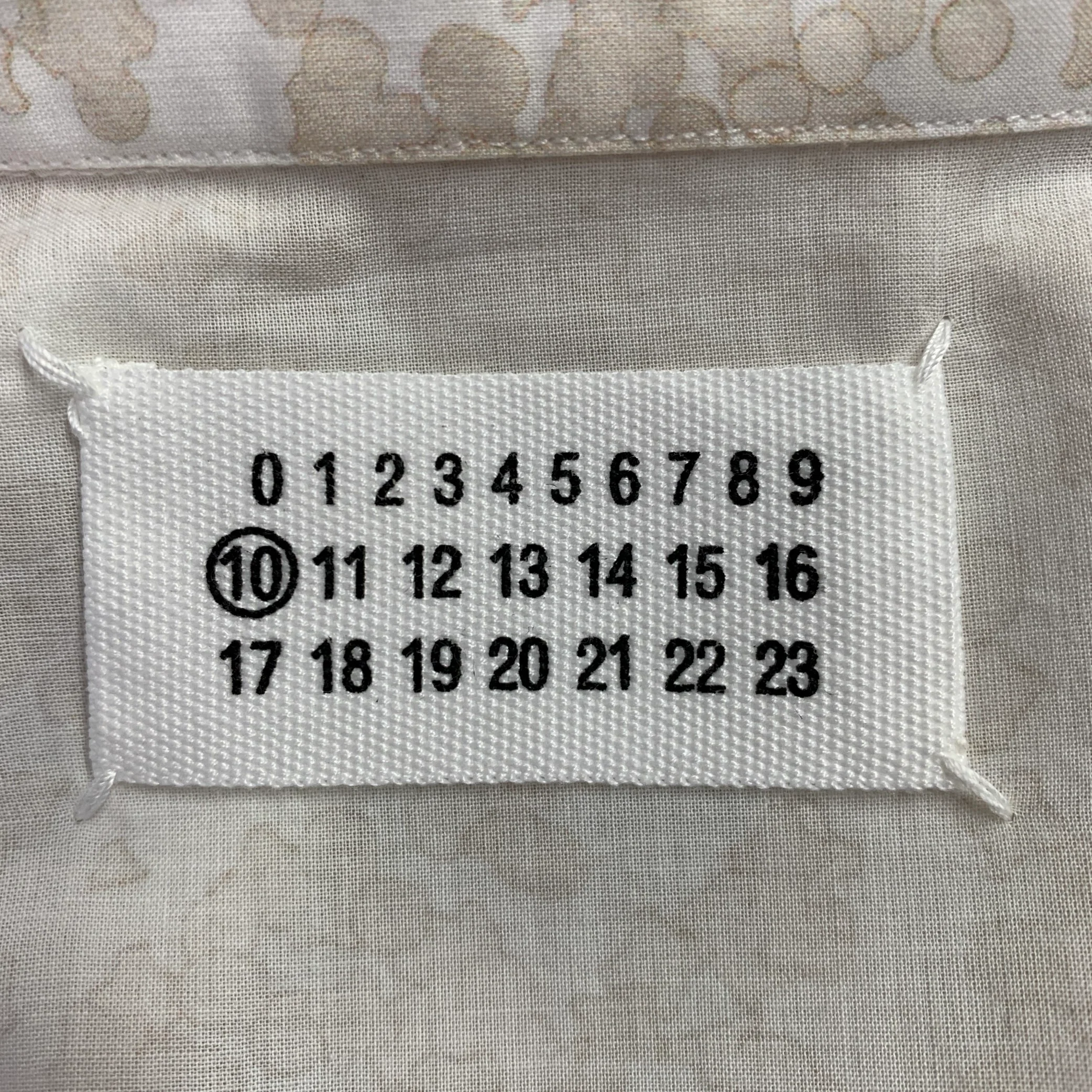 MAISON MARTIN MARGIELA Size M Off White Beige Marbled Cotton Long Sleeve Shirt - Image 5