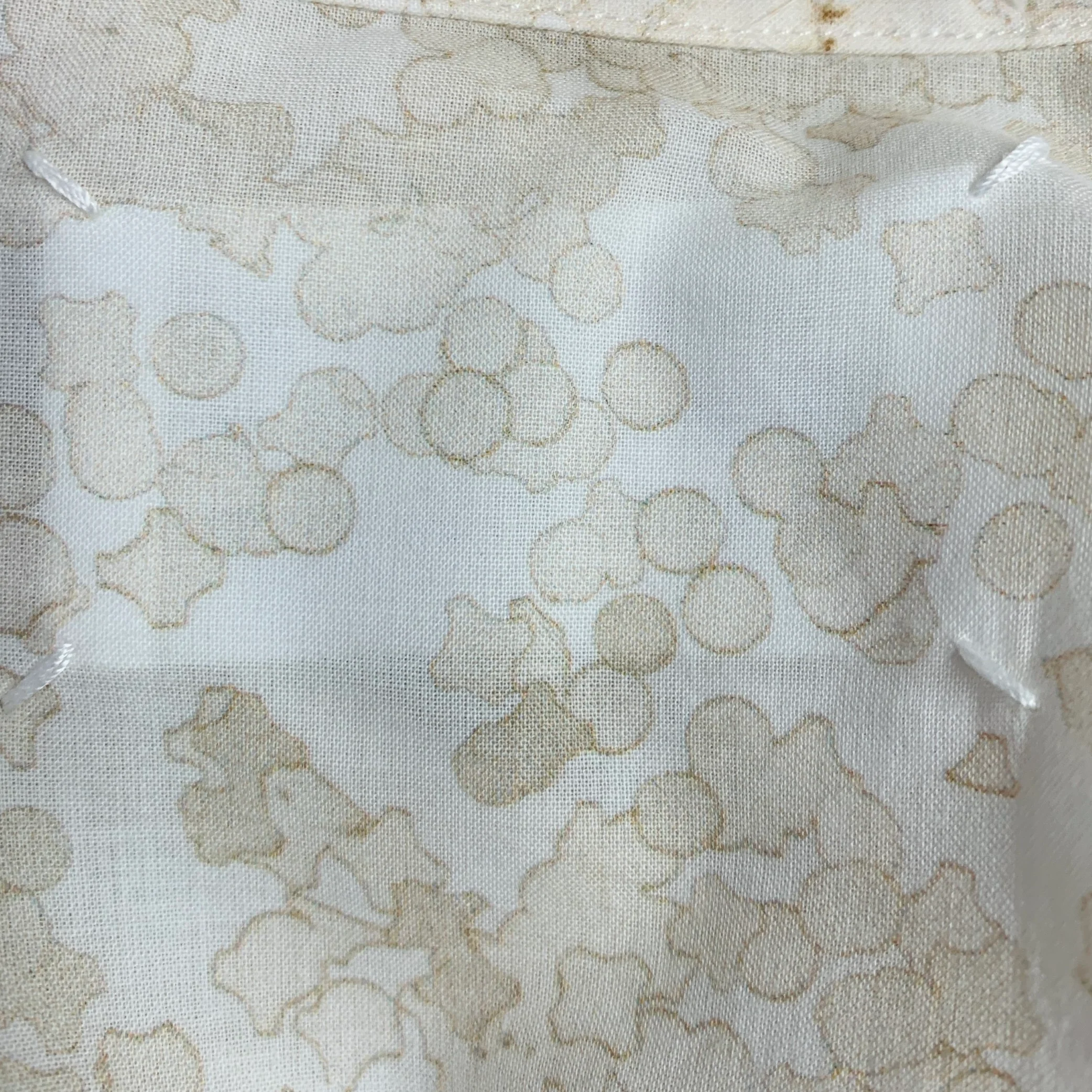 MAISON MARTIN MARGIELA Size M Off White Beige Marbled Cotton Long Sleeve Shirt - Image 7