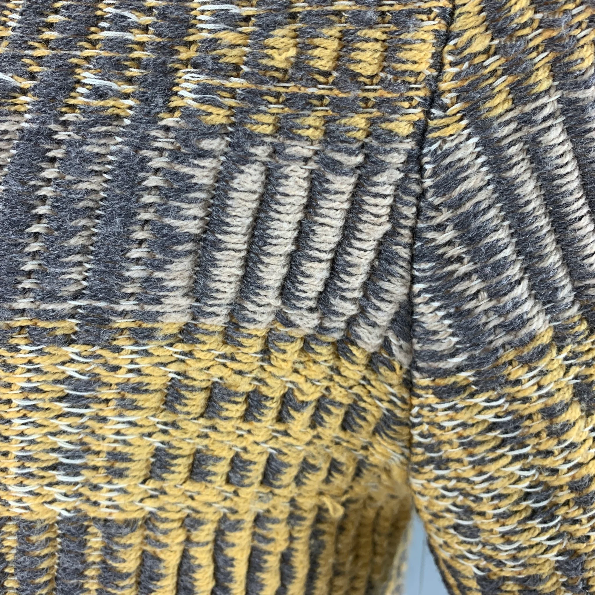 MAISON MARTIN MARGIELA Size S Grey Yellow Plaid Wool Cotton Oversized Cardigan - Image 7