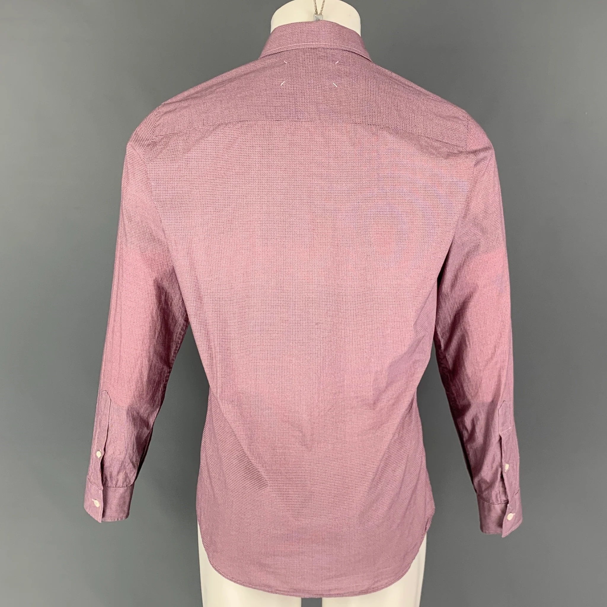 MAISON MARTIN MARGIELA Size S Red White Blue Dots Cotton Long Sleeve Shirt - Image 3