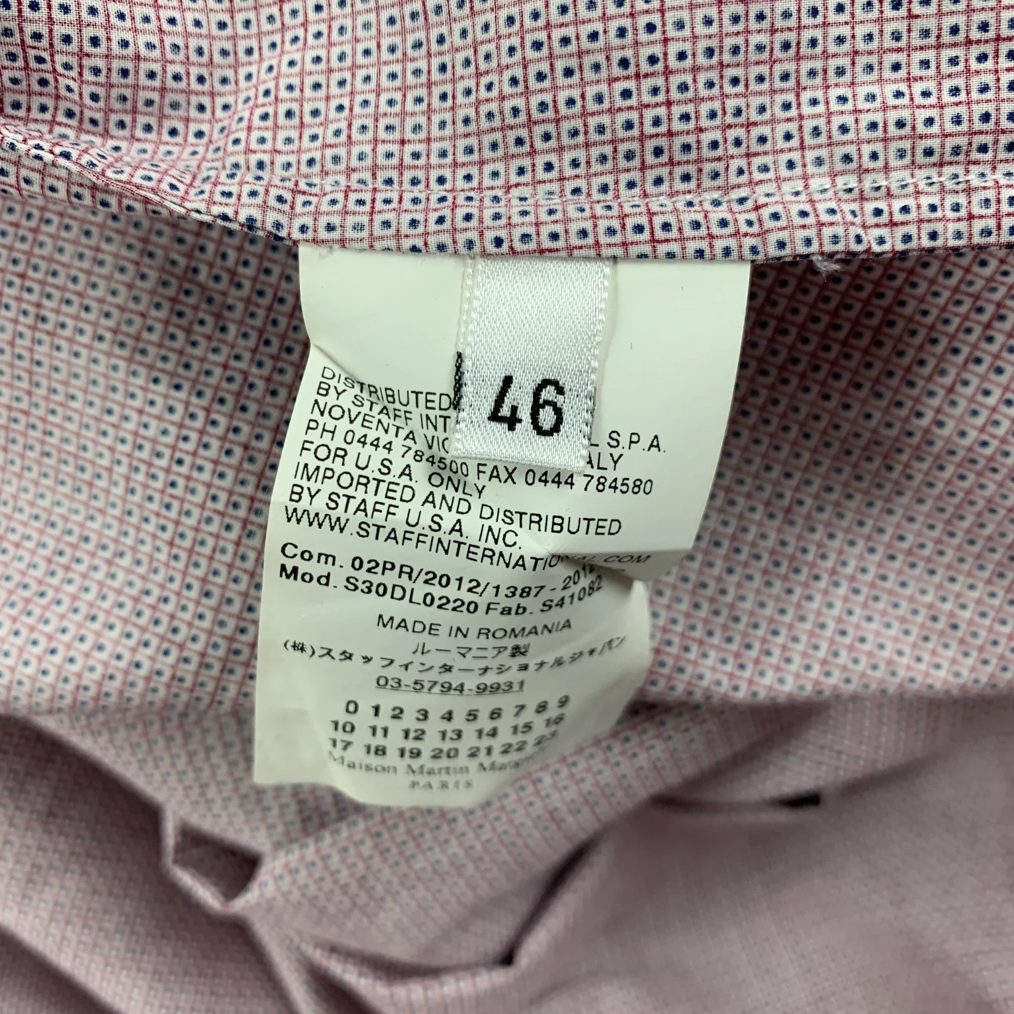 MAISON MARTIN MARGIELA Size S Red White Blue Dots Cotton Long Sleeve Shirt - Image 4