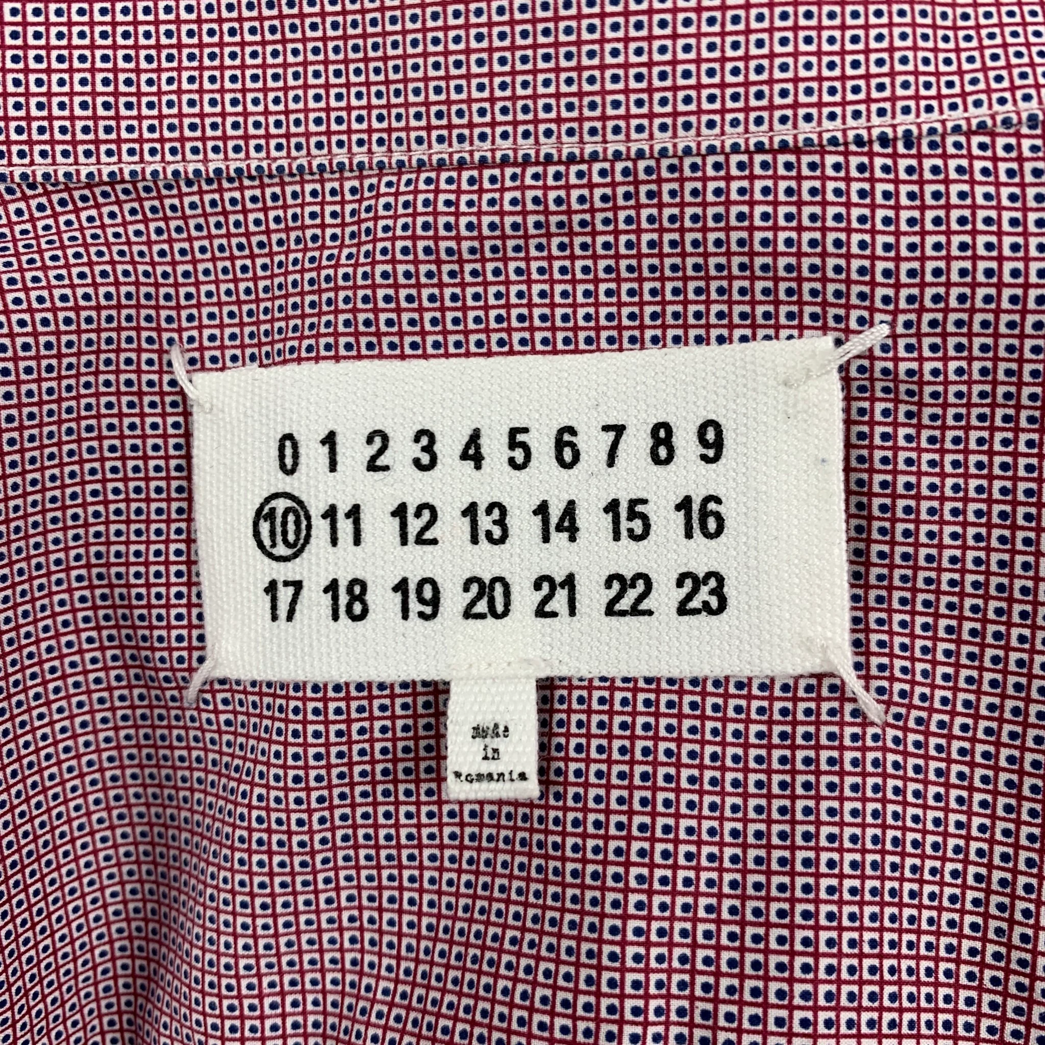 MAISON MARTIN MARGIELA Size S Red White Blue Dots Cotton Long Sleeve Shirt - Image 6