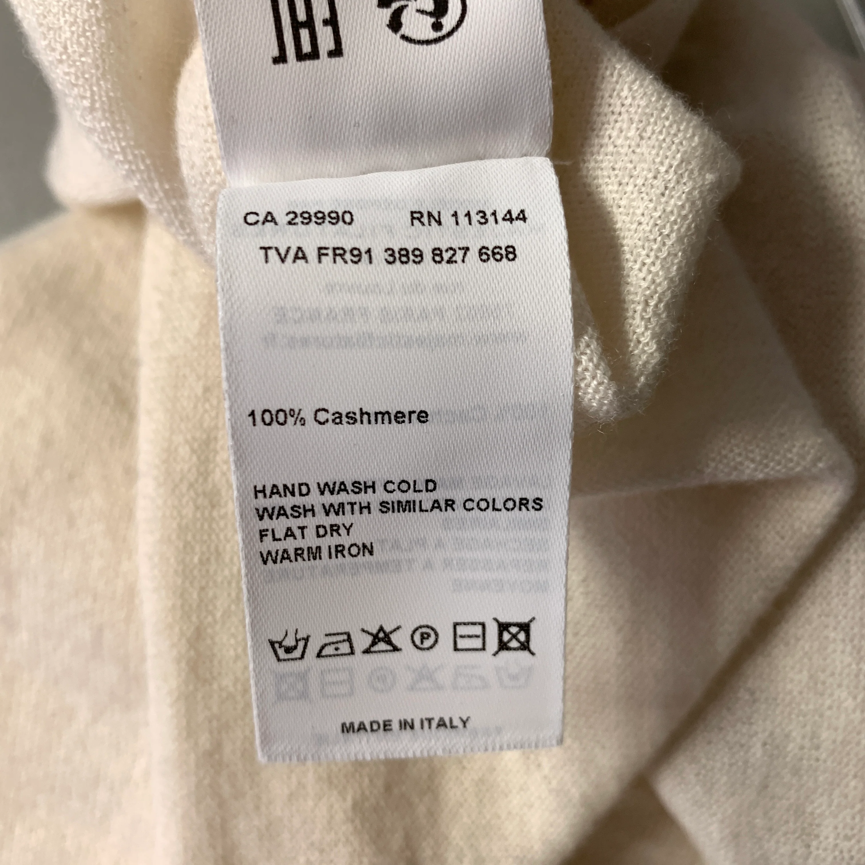 MAJESTIC FILATURES Size S Cream Roll Hem Cashmere T Shirt - Image 6