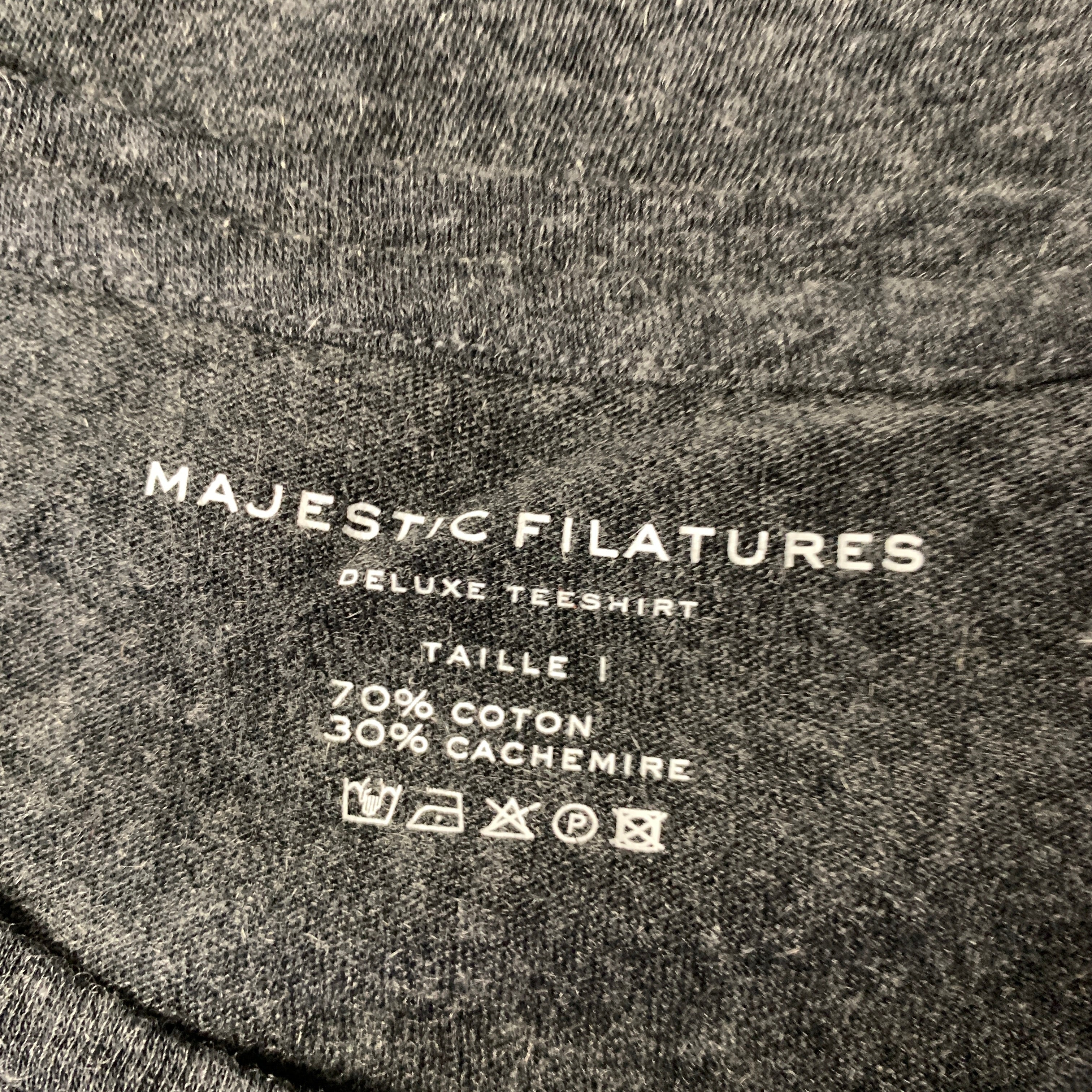 MAJESTIC FILATURES Size S Grey Cotton Cashmere Long Sleeve T-shirt - Image 5