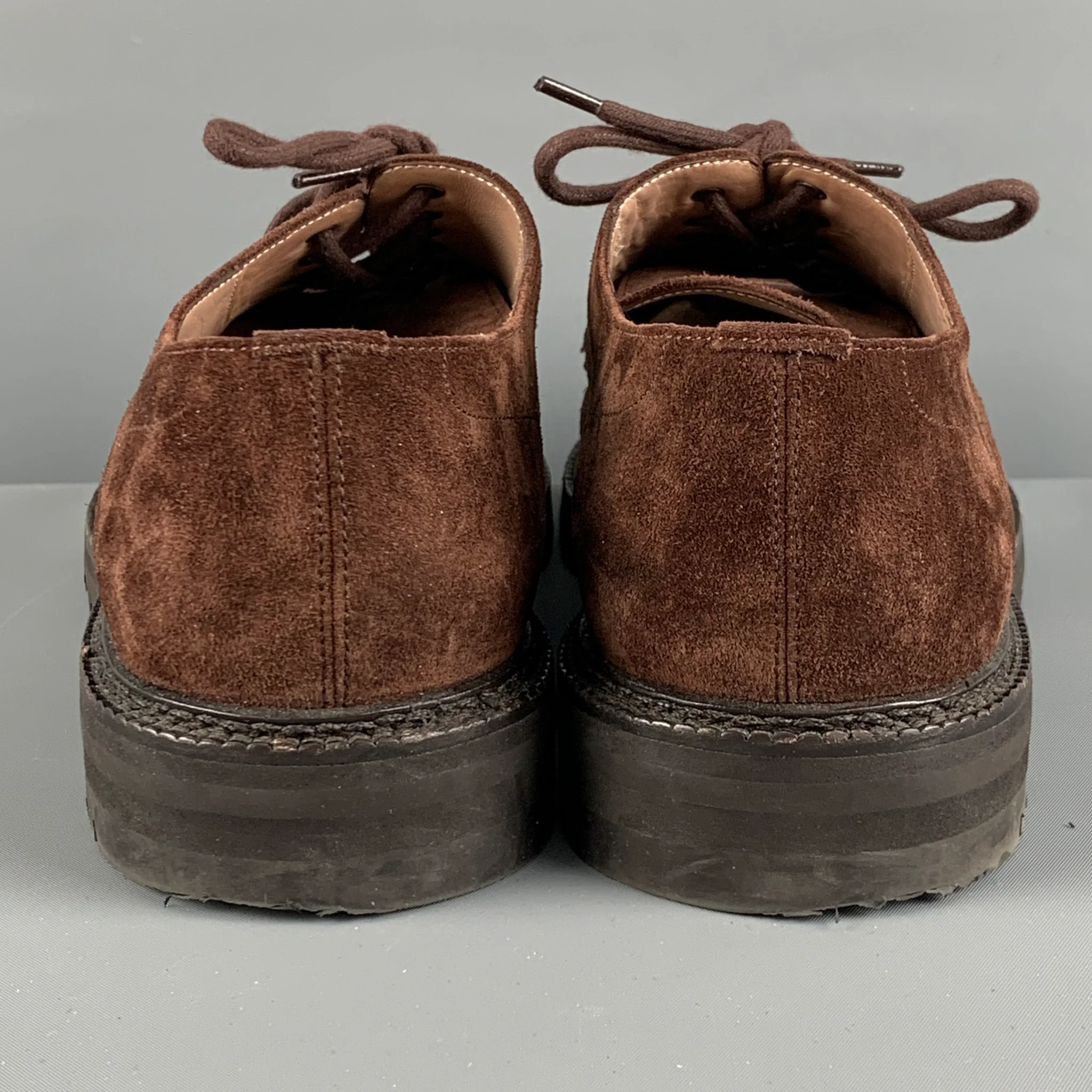 MANOLO BLAHNIK Size 9.5 Brown Suede Lace Up Shoes - Image 3