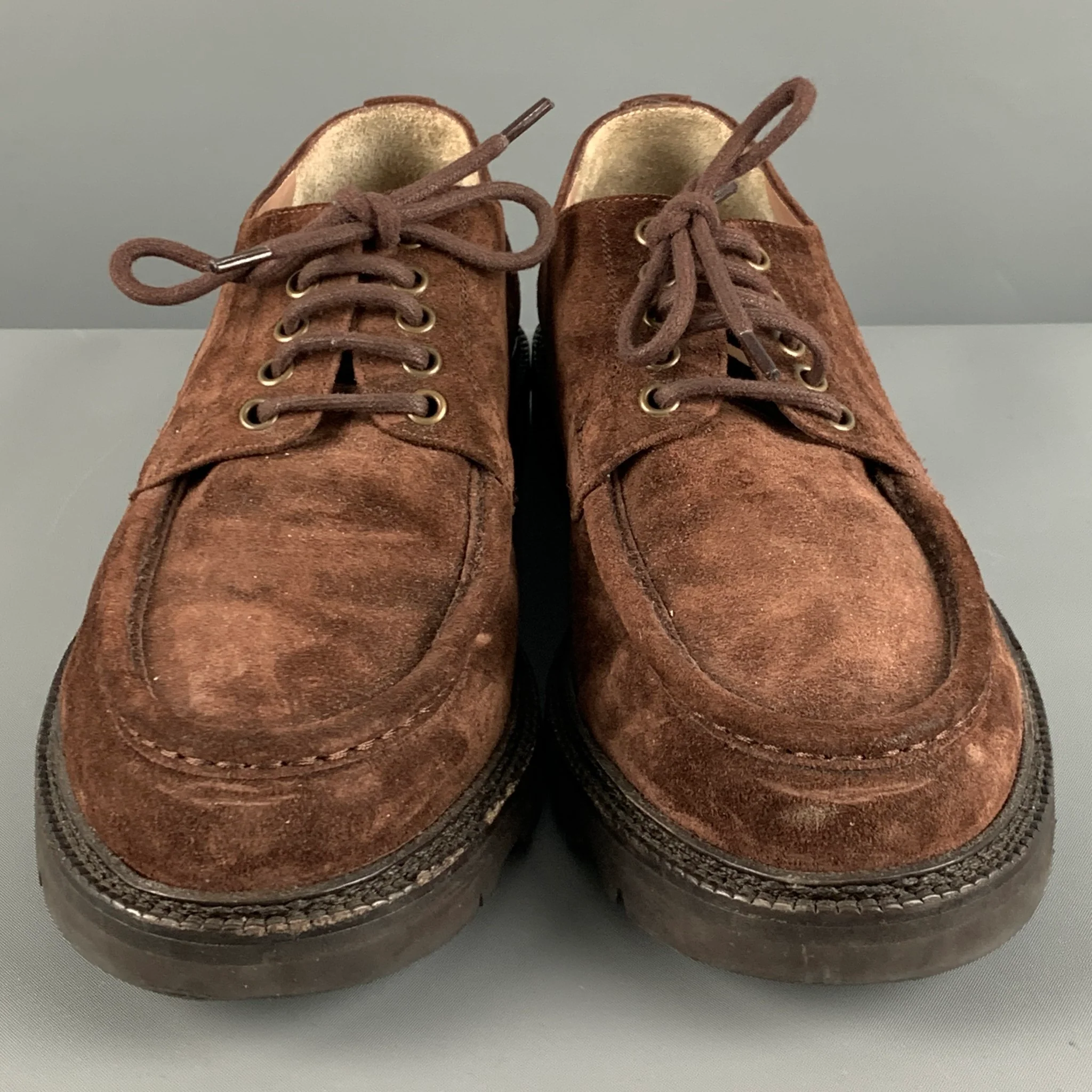 MANOLO BLAHNIK Size 9.5 Brown Suede Lace Up Shoes - Image 4