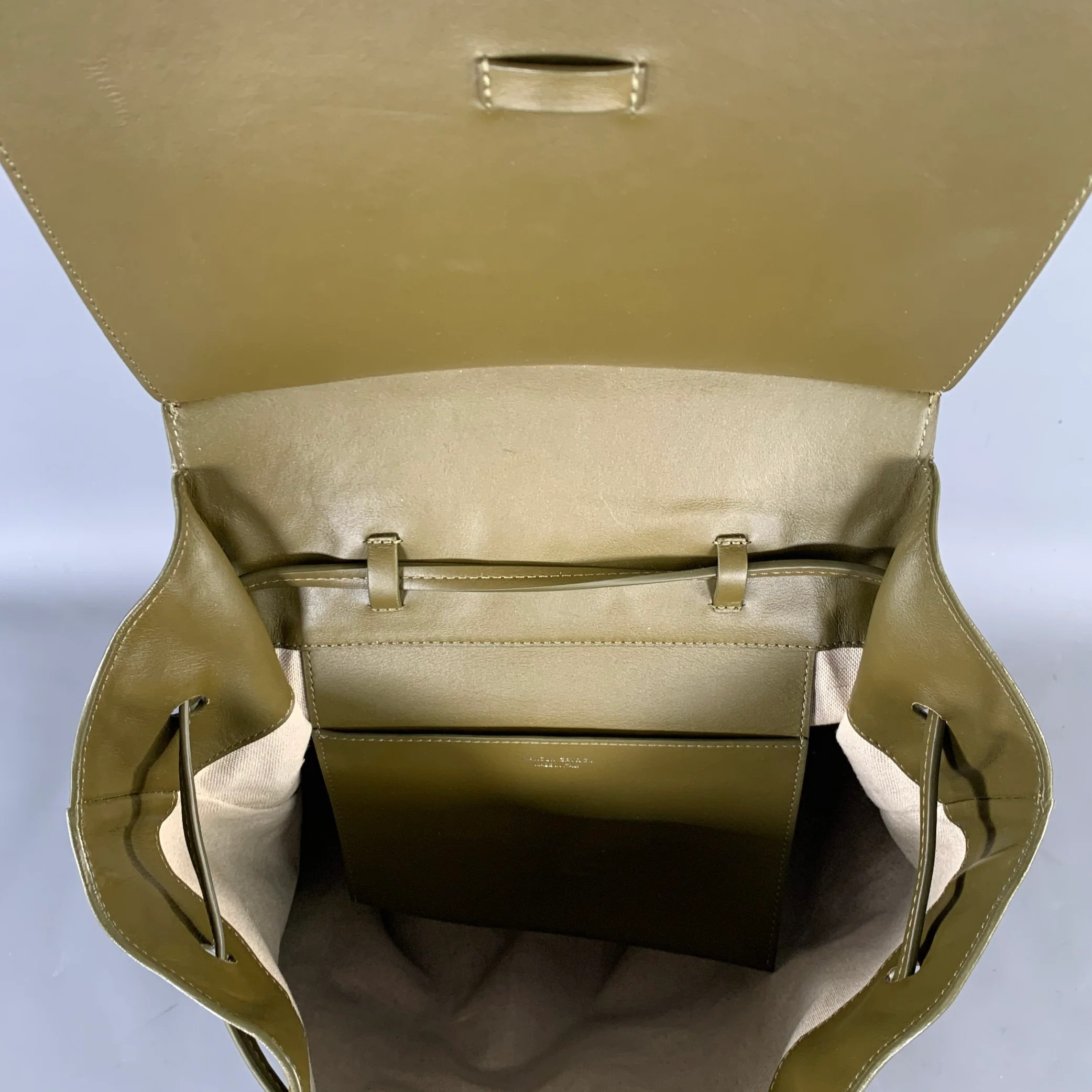 MANSUR GAVRIEL Olive Contrast Stitch Leather Backpack Bags - Image 10