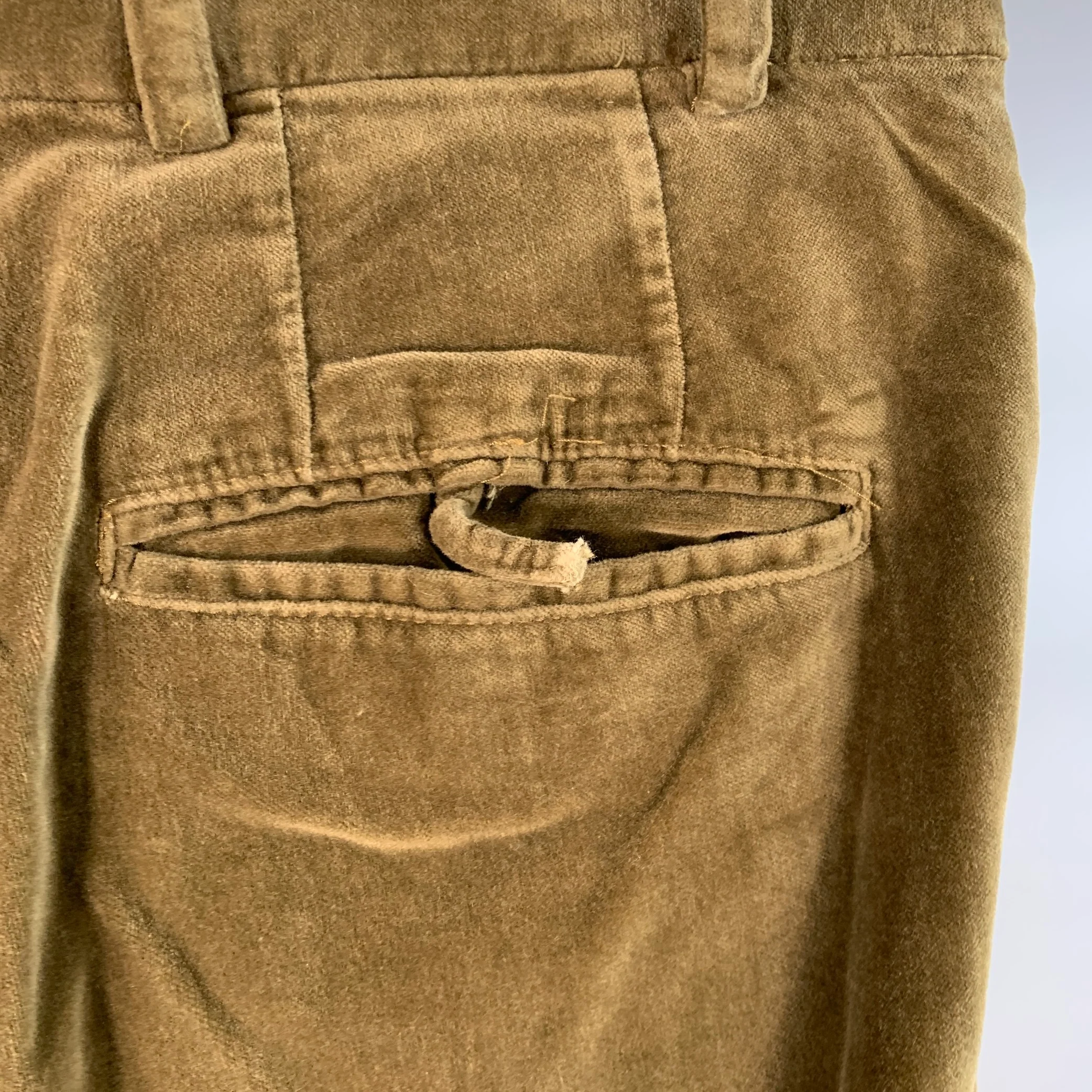MARC by MARC JACOBS Size 32 Khaki Cotton Velvet Flat Front Straight Casual Pants - Image 3