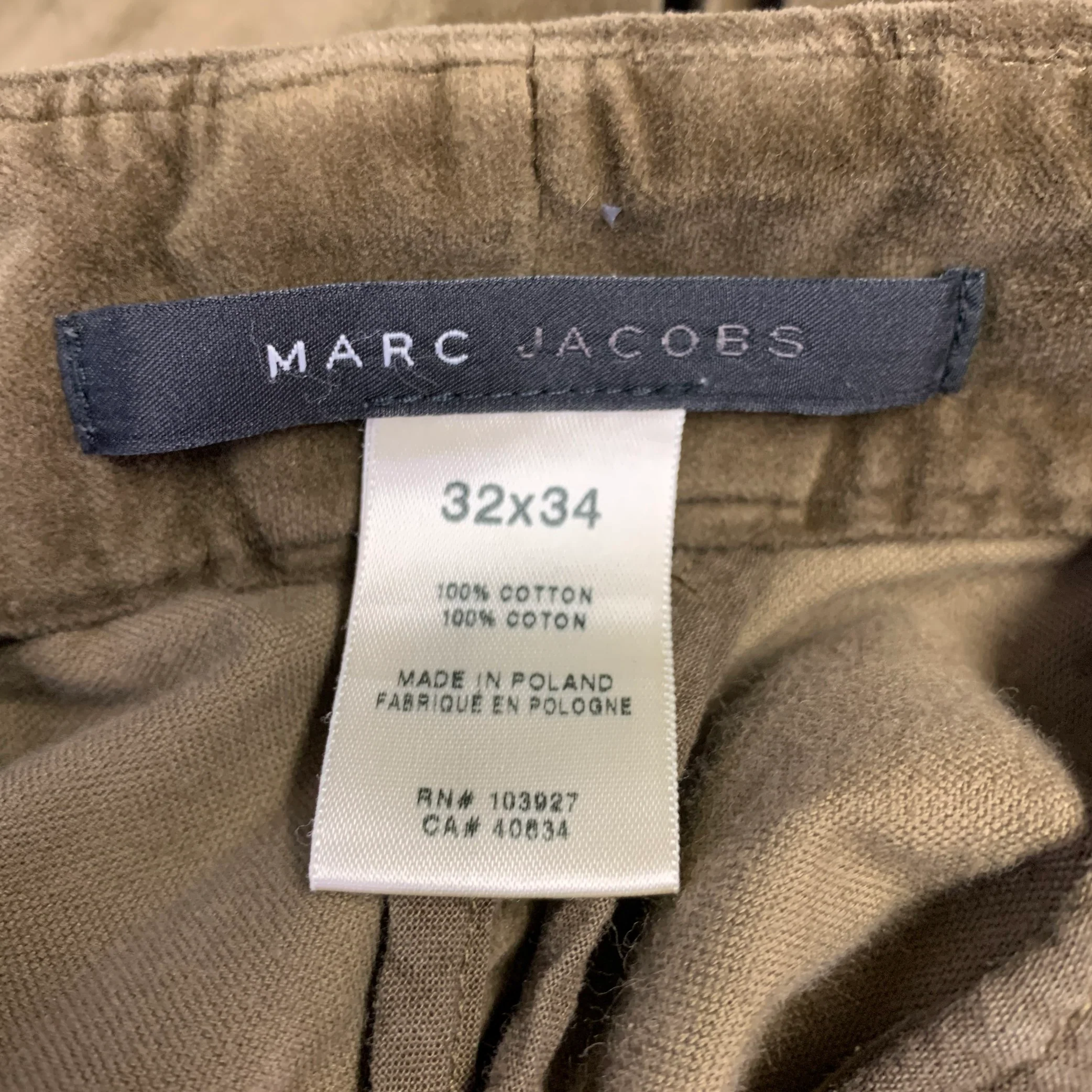 MARC by MARC JACOBS Size 32 Khaki Cotton Velvet Flat Front Straight Casual Pants - Image 8