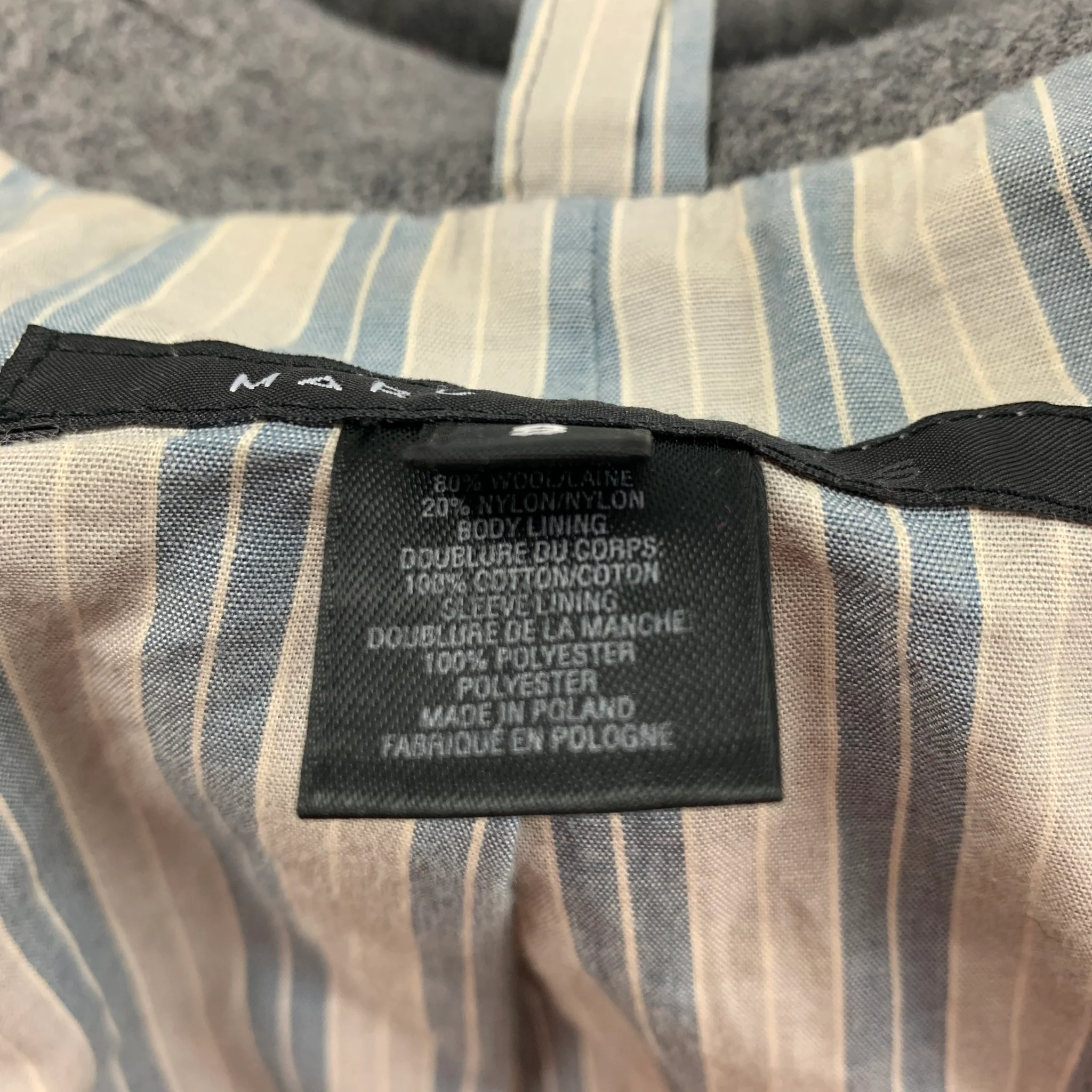 MARC by MARC JACOBS Size 38 Gray Charcoal Wool Nylon Sport Coat - Image 5