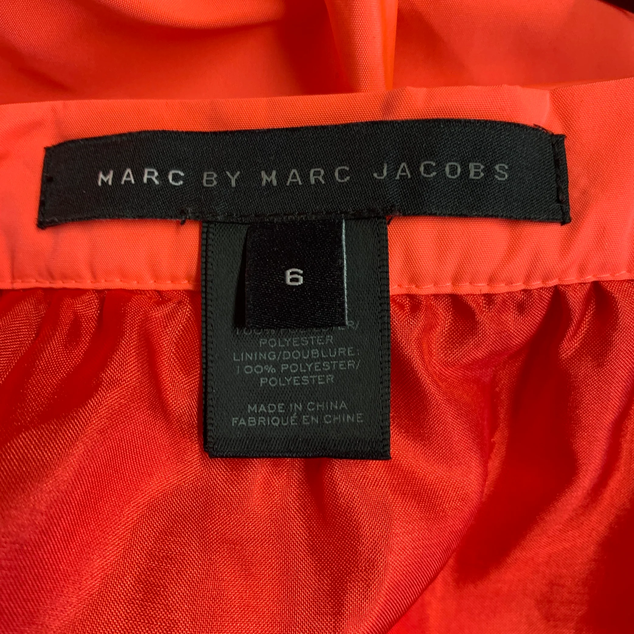 MARC by MARC JACOBS Size 6 Orange Polyester Ruffled Skirt - Image 4