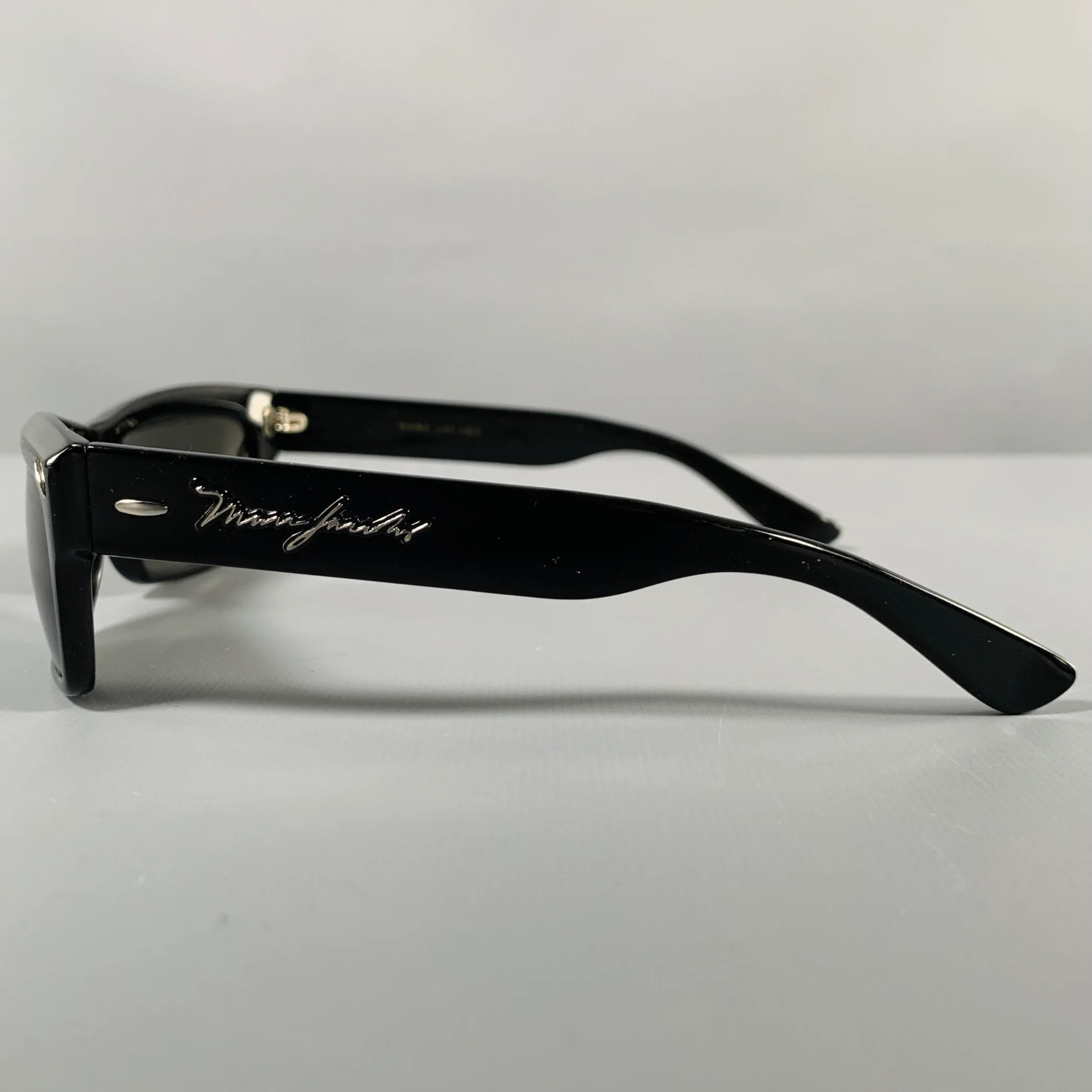 MARC JACOBS Black Silver Signature Print Acetate Sunglasses - Image 4