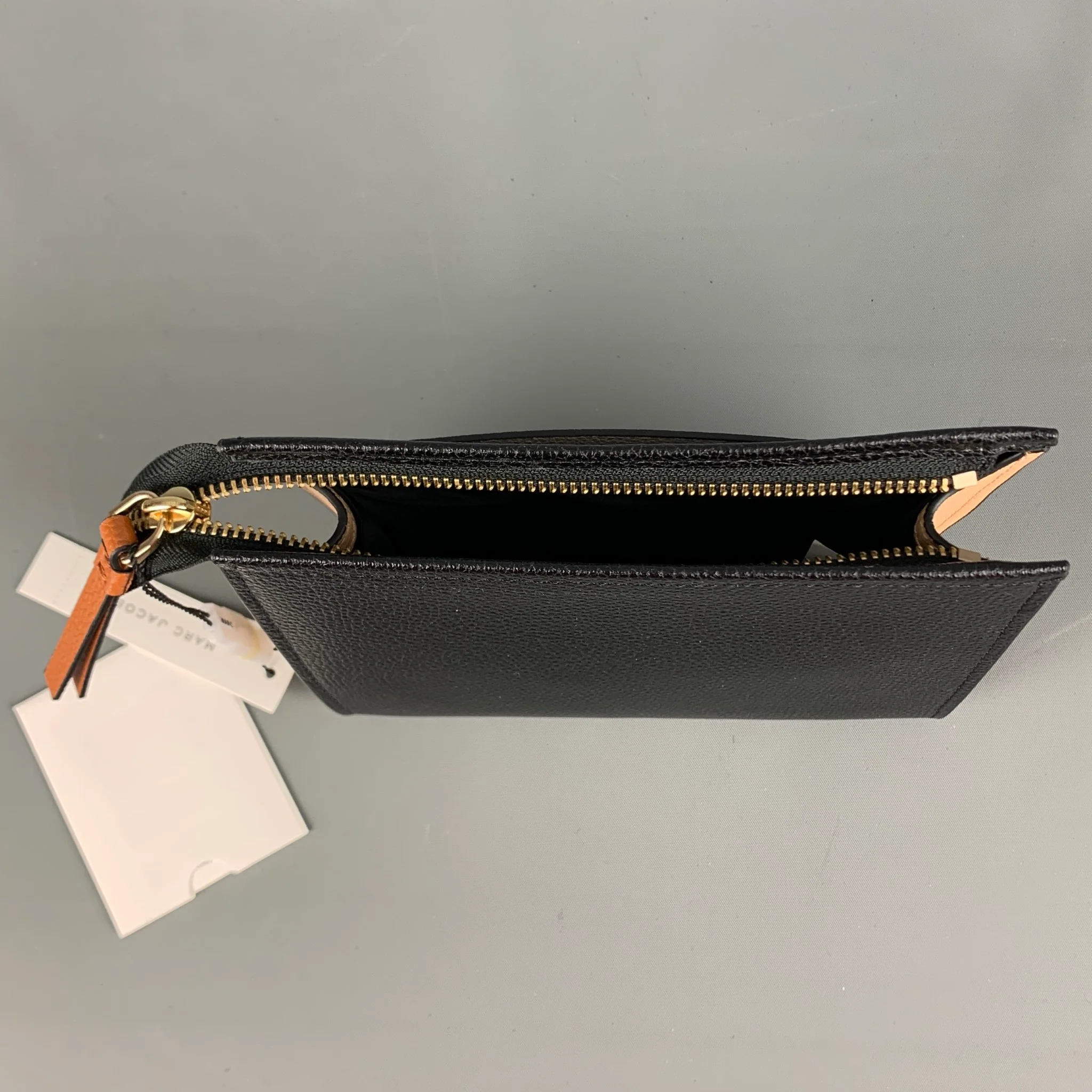 MARC JACOBS Black Tan Color Block Leather Clutch - Image 6