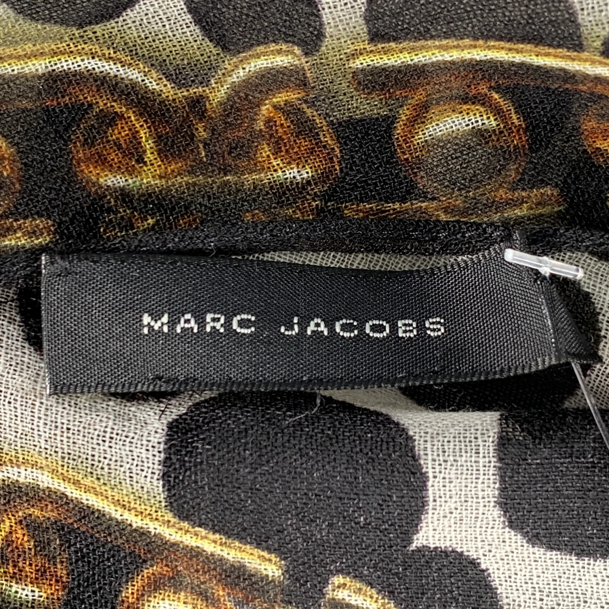 MARC JACOBS Black White Brown Dots Chain Scarf - Image 3