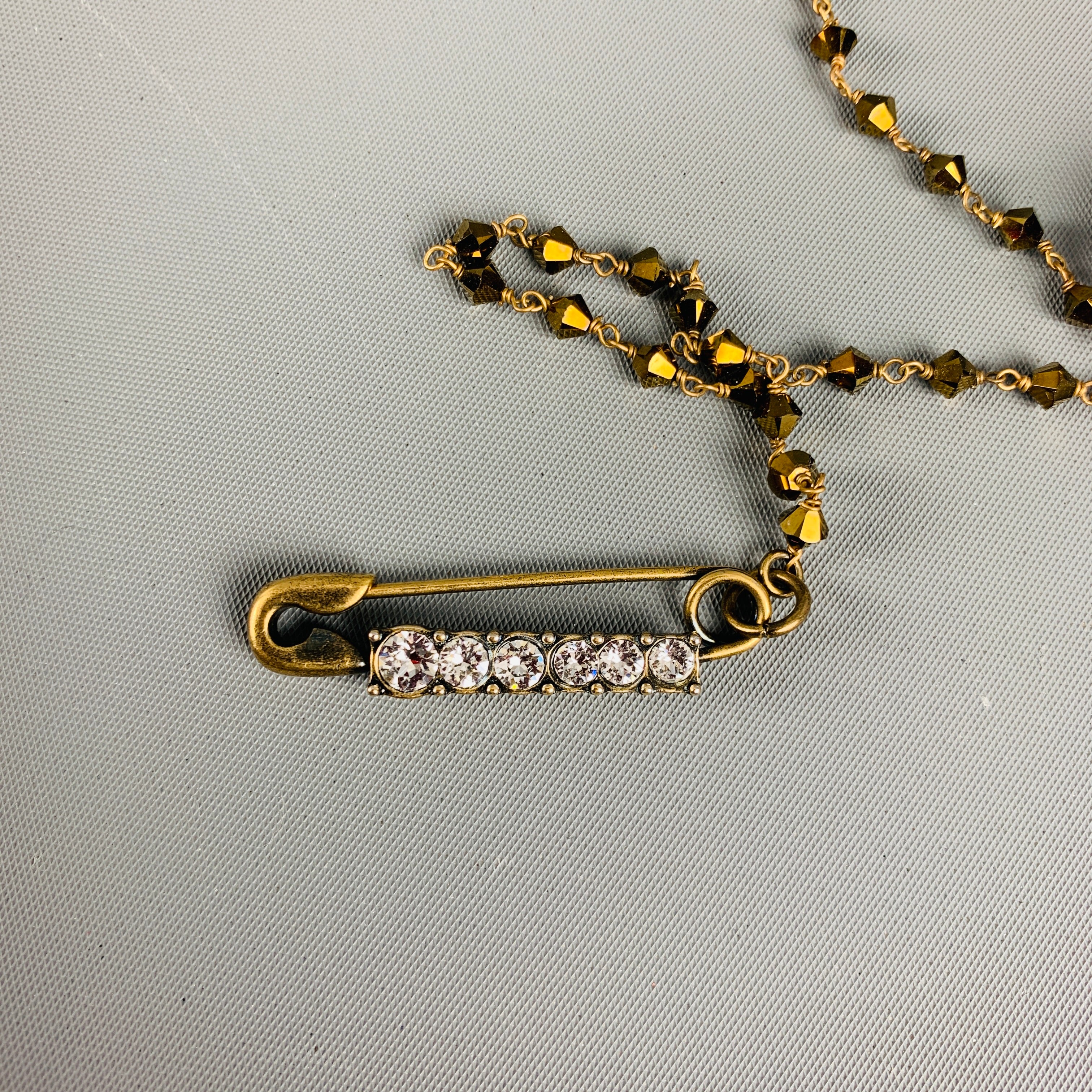MARC JACOBS Gold Black Beaded Metallic Pearl Necklace - Image 5