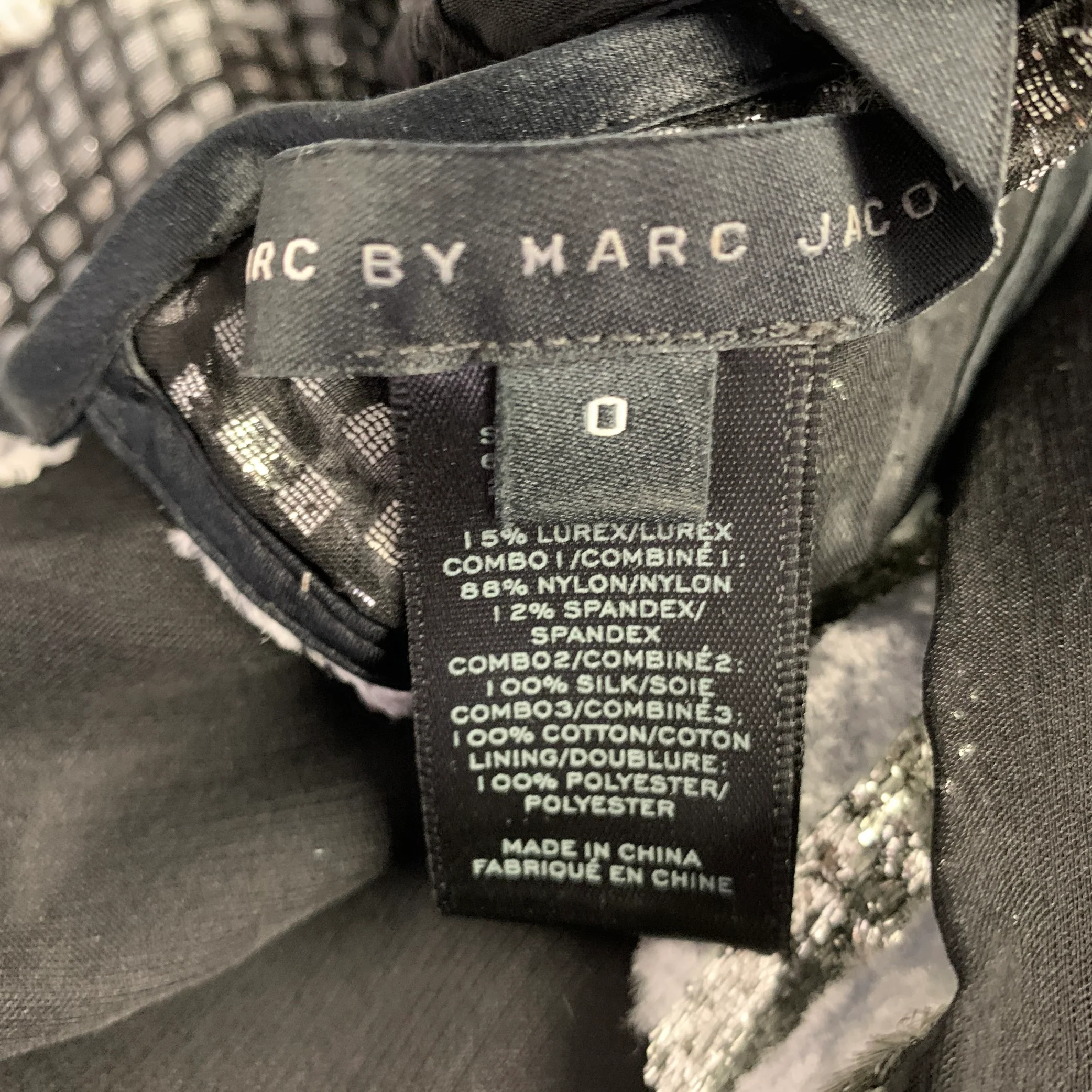 MARC JACOBS Size 0 Black Silver Silk Blend Jacquard Sleeveless Dress - Image 5