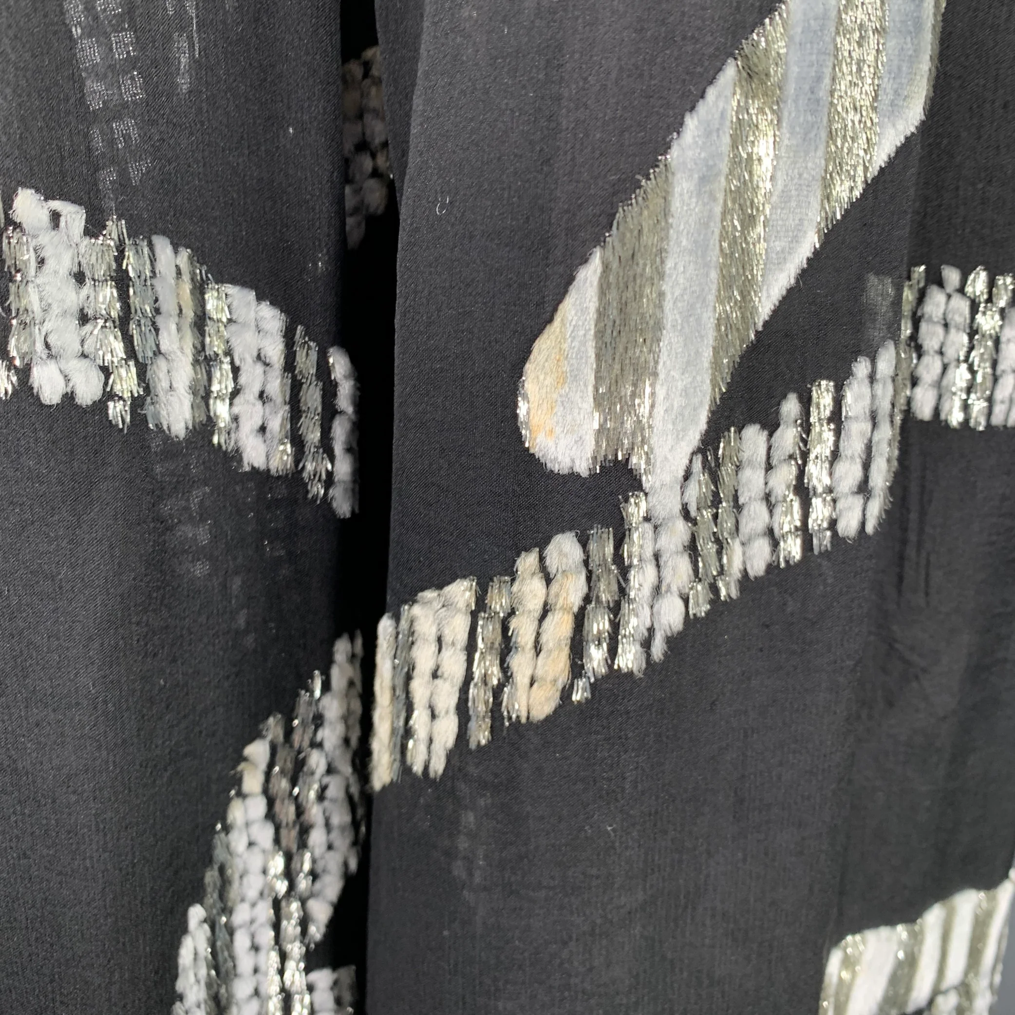 MARC JACOBS Size 2 Black Silver Silk Blend Jacquard Sleeveless Dress - Image 7