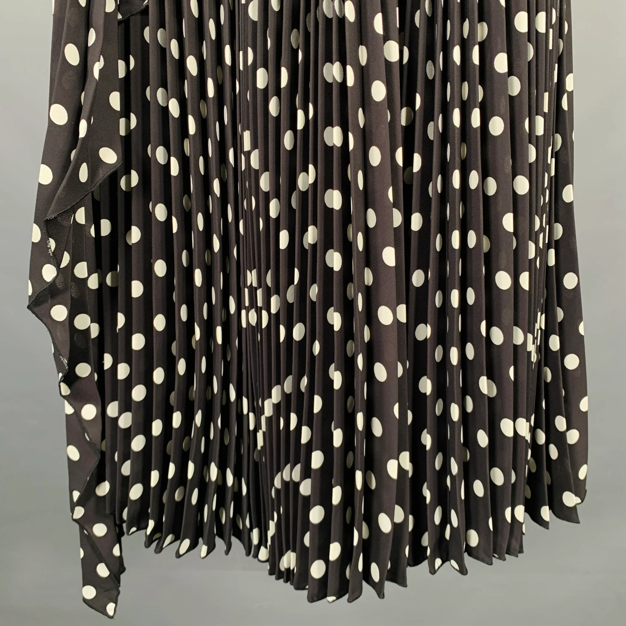 MARC JACOBS Size 2 Black White Polyester Polka Dot A-Line Skirt - Image 2