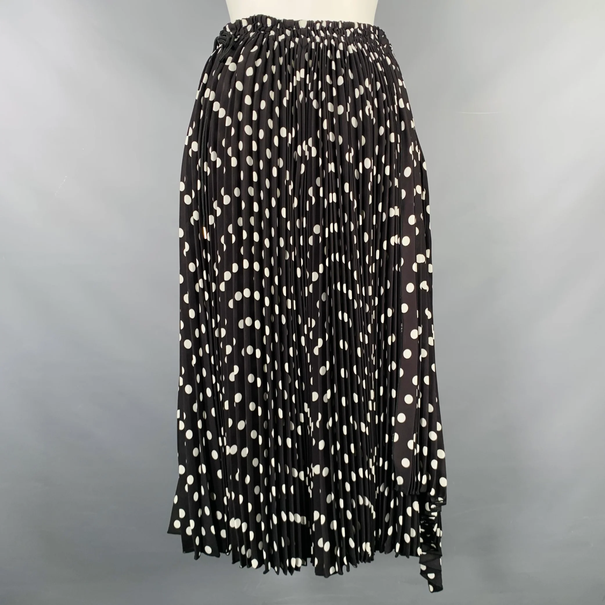 MARC JACOBS Size 2 Black White Polyester Polka Dot A-Line Skirt - Image 4