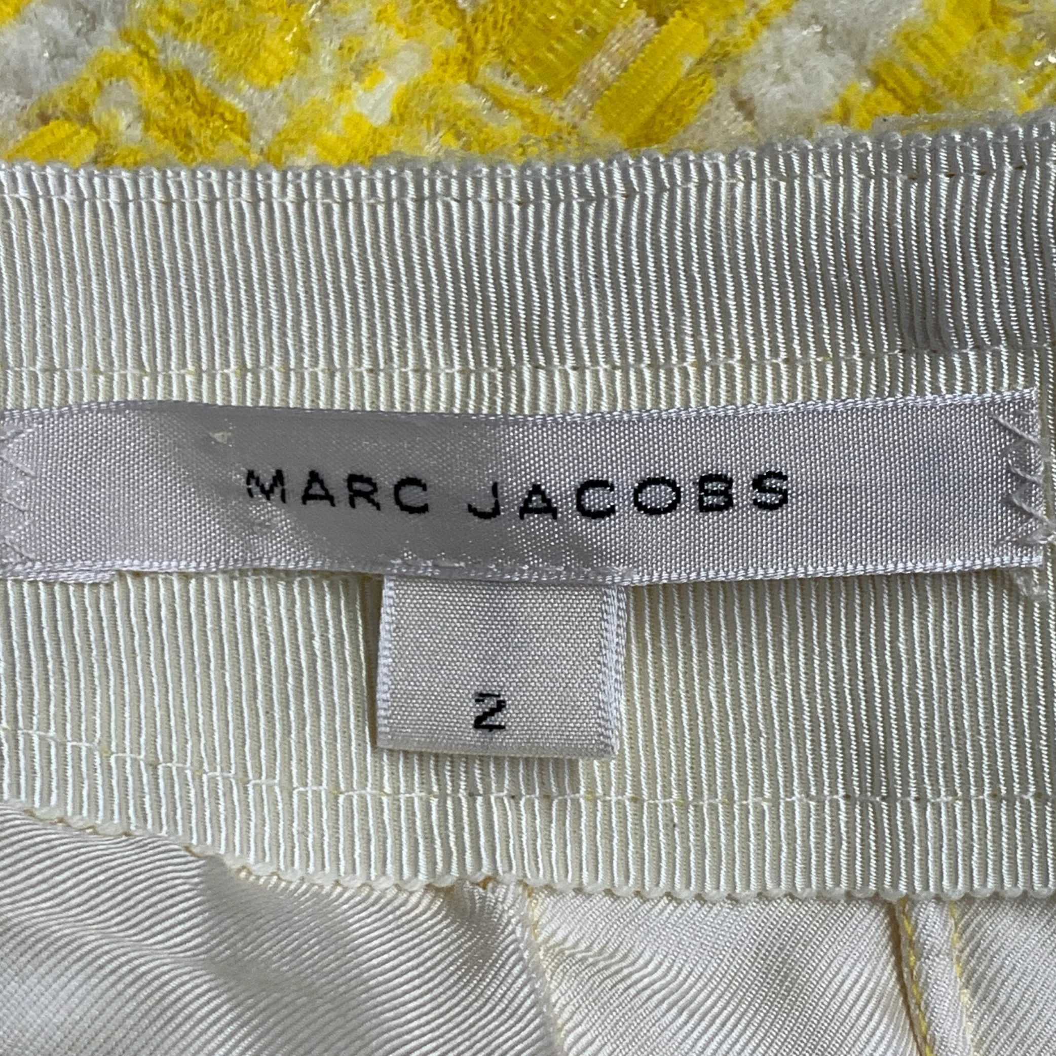 MARC JACOBS Size 2 Yellow White Boucle Stripe Two Pockets Mini Skirt - Image 5