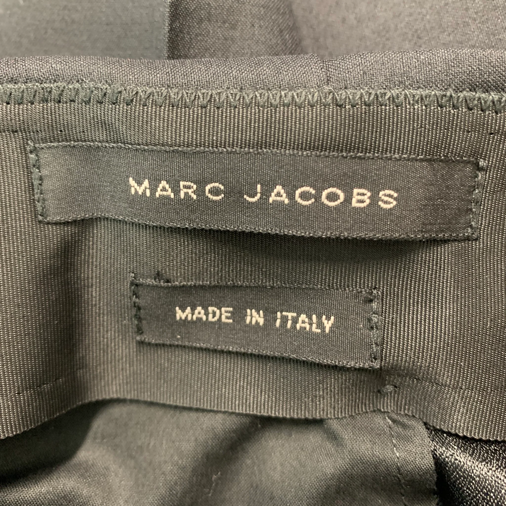 MARC JACOBS Size 32 Black Wool Blend Tuxedo Dress Pants - Image 3