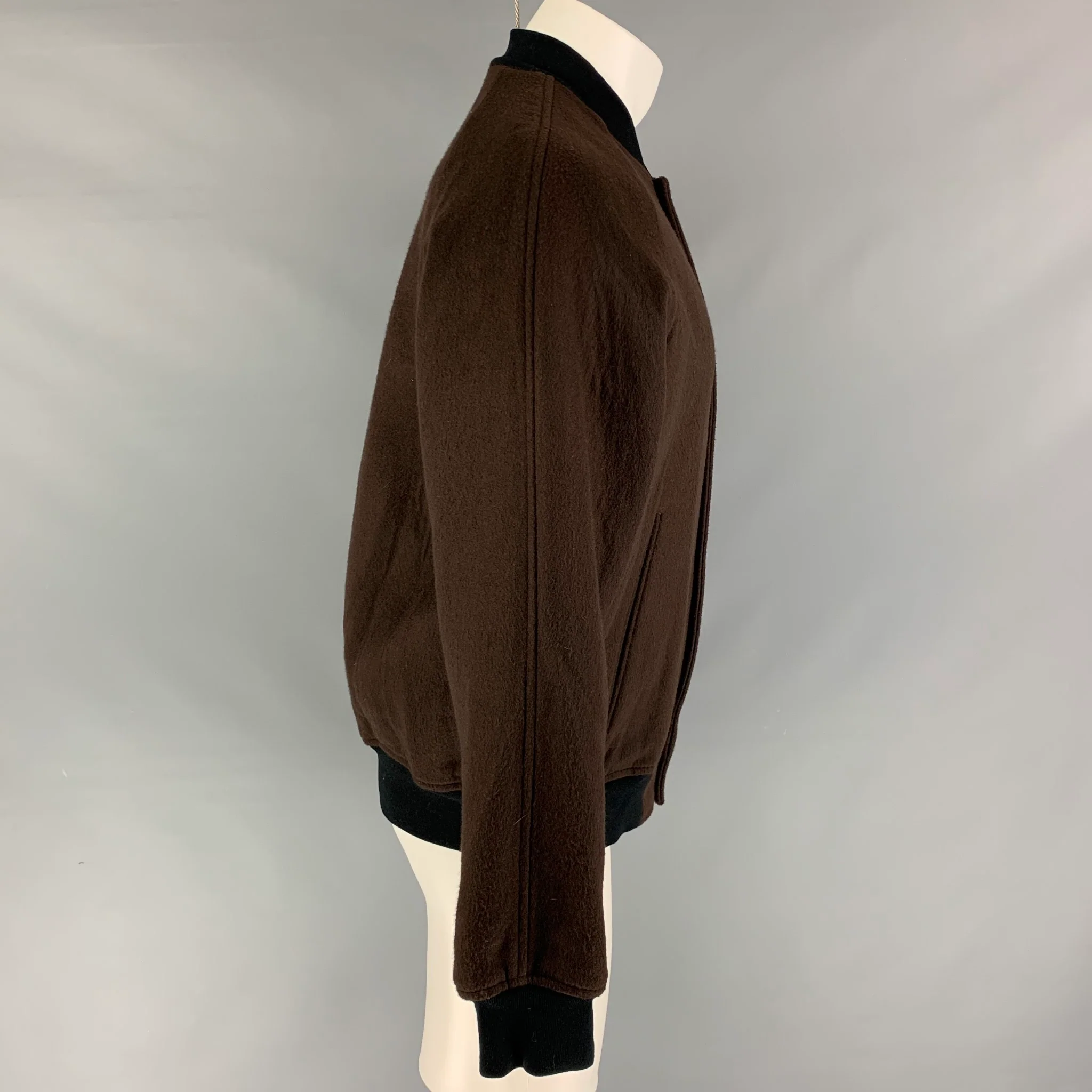 MARC JACOBS Size 38 Brown Wool Blend Bomber Jacket - Image 2