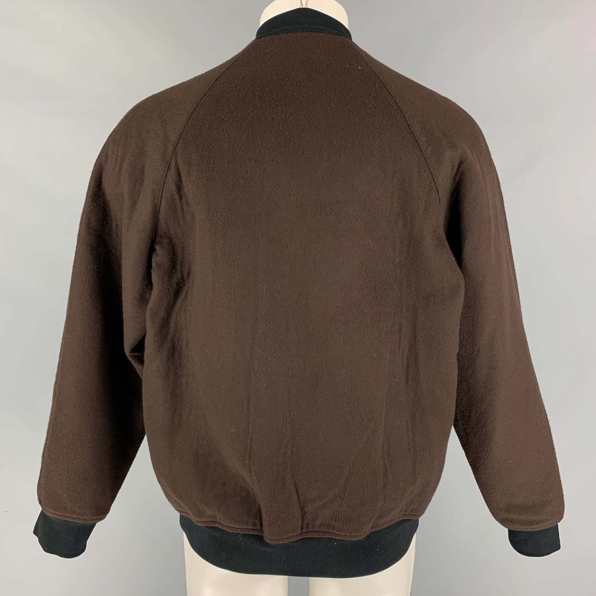 MARC JACOBS Size 38 Brown Wool Blend Bomber Jacket - Image 3