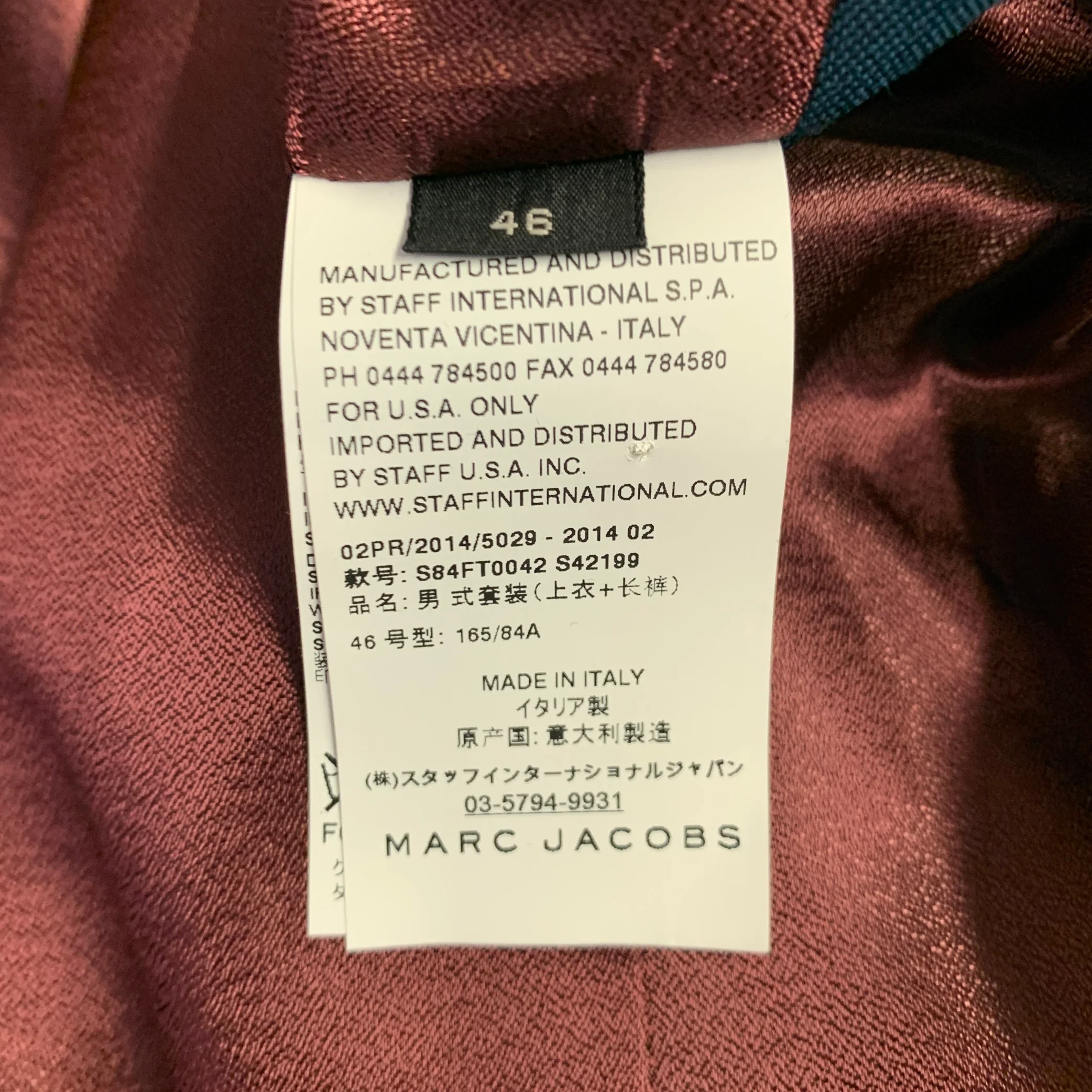 MARC JACOBS Size 38 Navy Wool Notch Lapel Sport Coat - Image 9