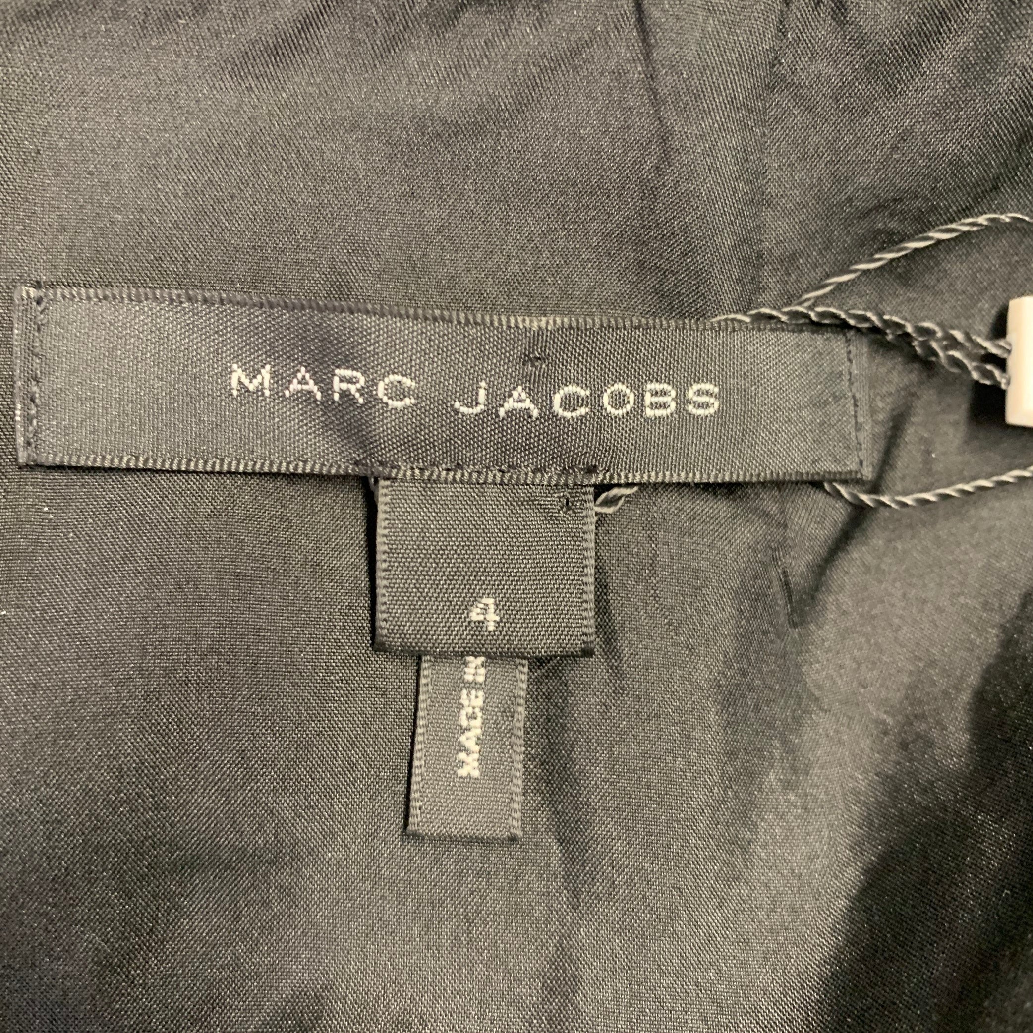 MARC JACOBS Size 4 Black Silver Nylon Blend Floral Sleeveless Dress - Image 5