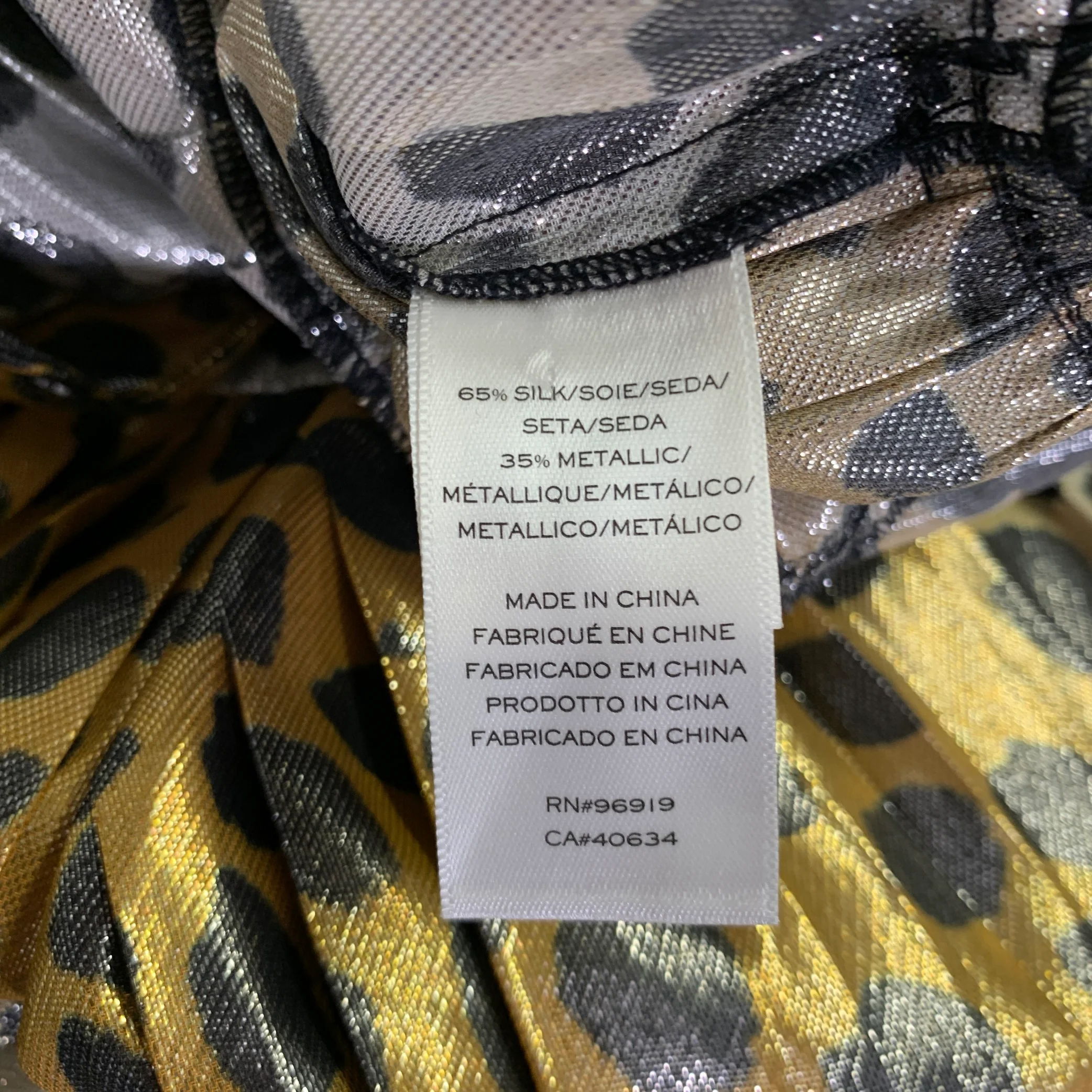 MARC JACOBS Size 4 Gold Black Silk Metallic Animal Print Pleated Dress - Image 6