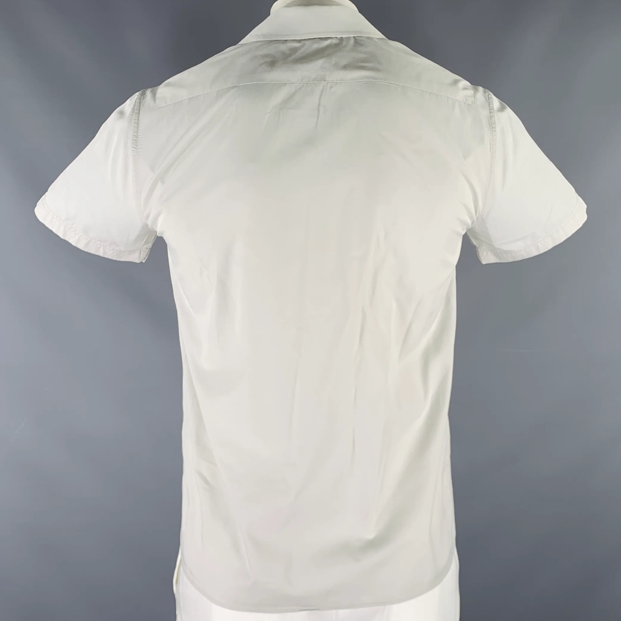MARC JACOBS Size 44 Grey Light Blue Cotton Short Sleeve Shirt - Image 3